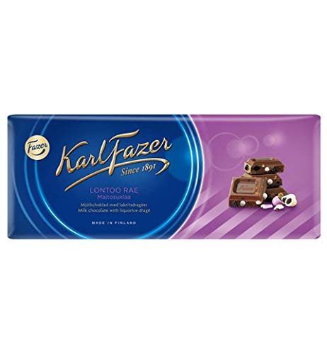 Fazer Karl Fazer Milk Chocolate Liquorice Drage - 10 Bars (200g Each) | Perfect for Gifting, Snacking & Sharing at Parties
