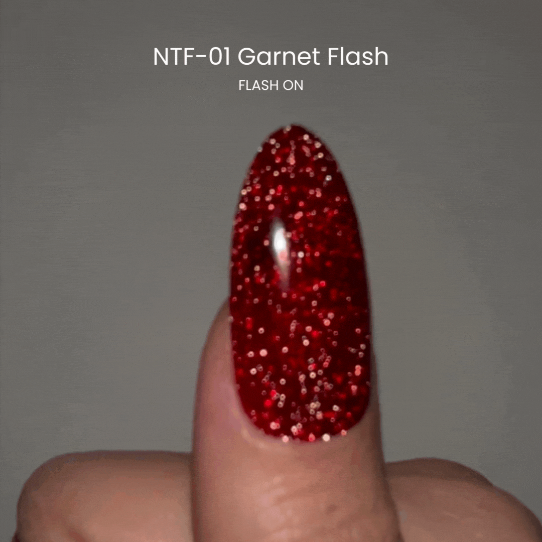 Nail Thoughts NTF 01 Garnet Flash Gel Polish - Long Lasting Shimmer Nail Lacquer for Manicures & Pedicures | Perfect for Parties, Weddings & Special Occasions