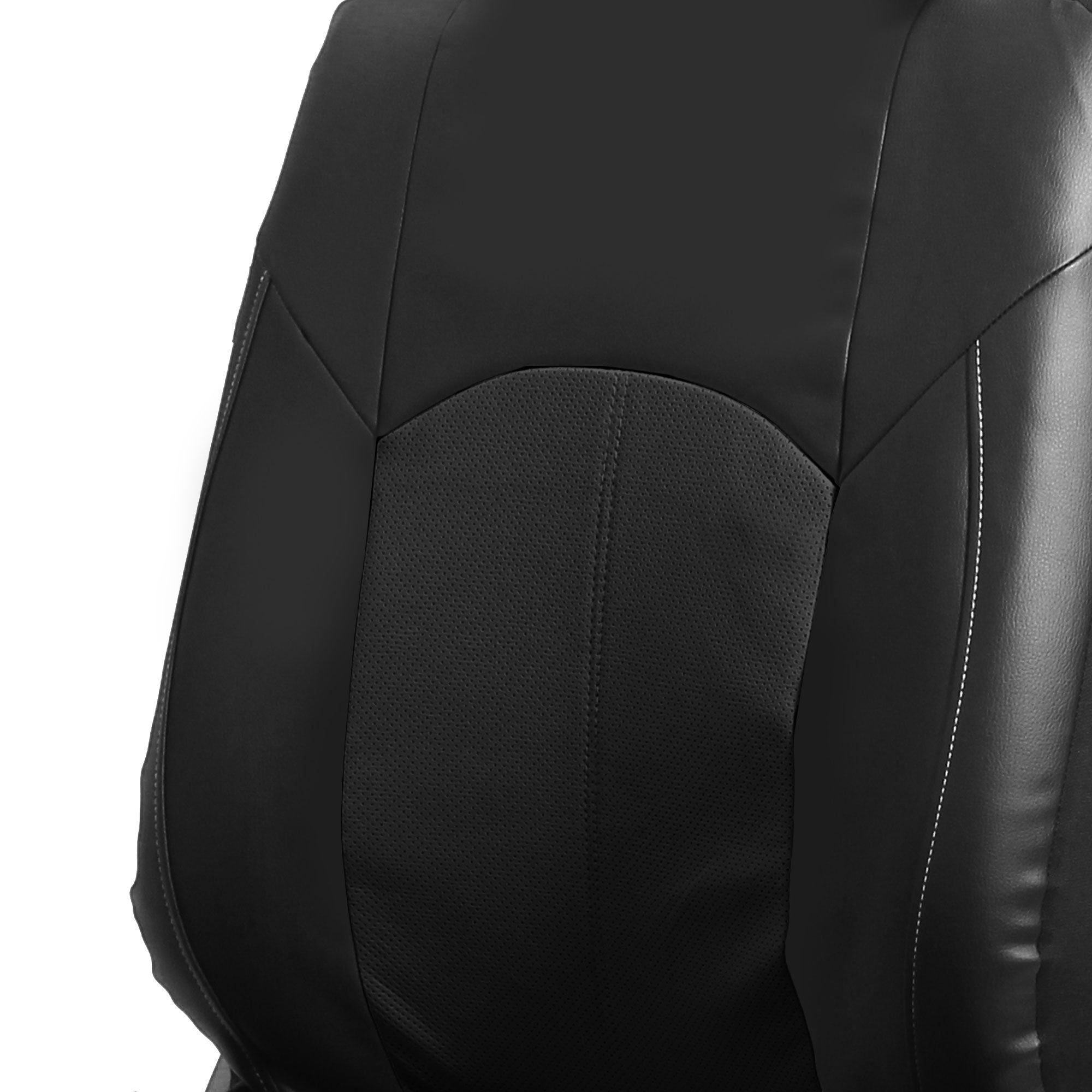 Premium Faux Leather Car Seat Covers - FH Group Universal Fit Airbag Compatible Auto Seat Protectors for Cars, Trucks & SUVs (Front Seats Only, Black) - Perfect for Daily Commute, Road Trips & Vehicle Interior Protection