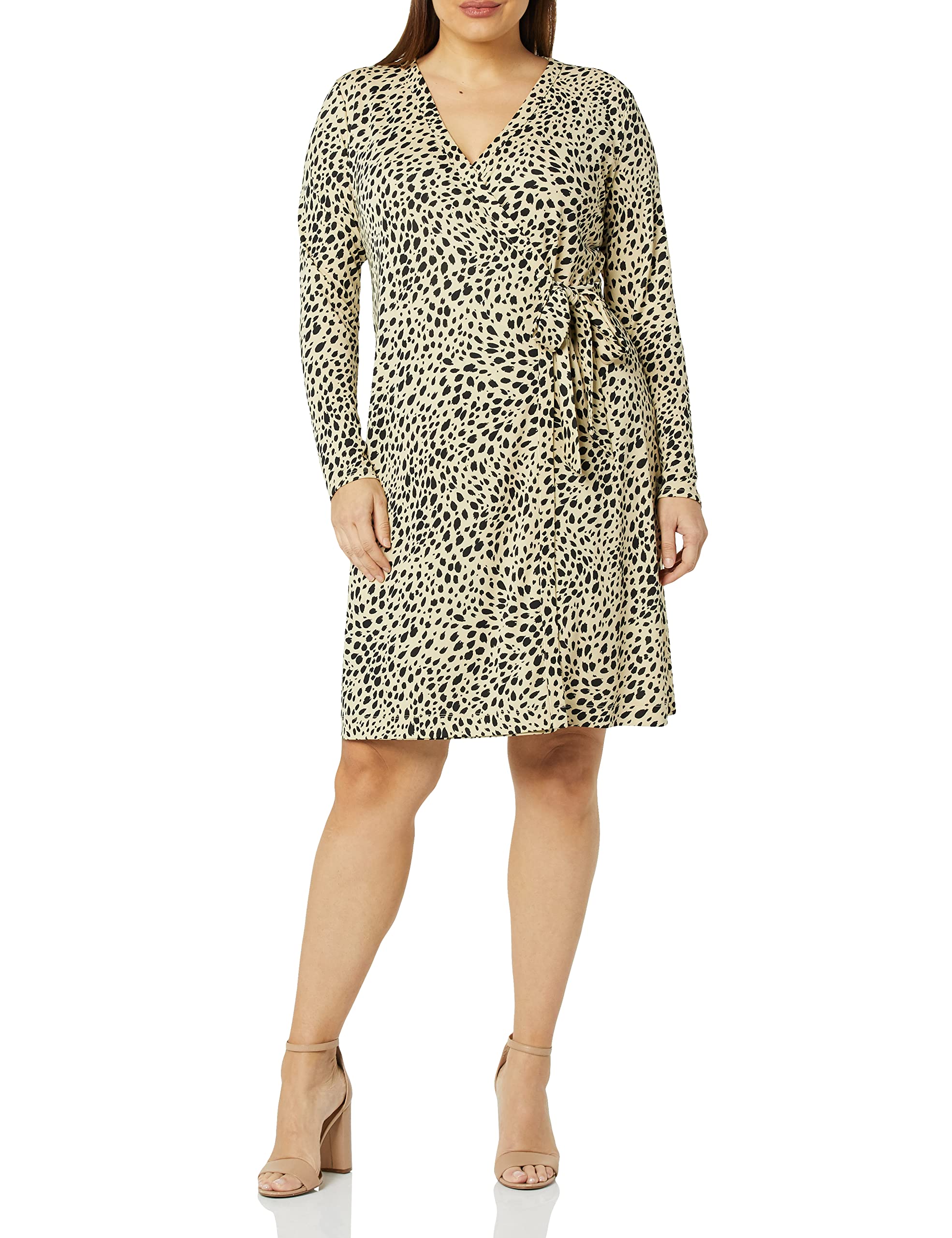Amazon Essentials Women's Long Sleeve Wrap Dress - Flattering Casual & Office Wear for Women | Perfect for Work, Date Night & Special Occasions