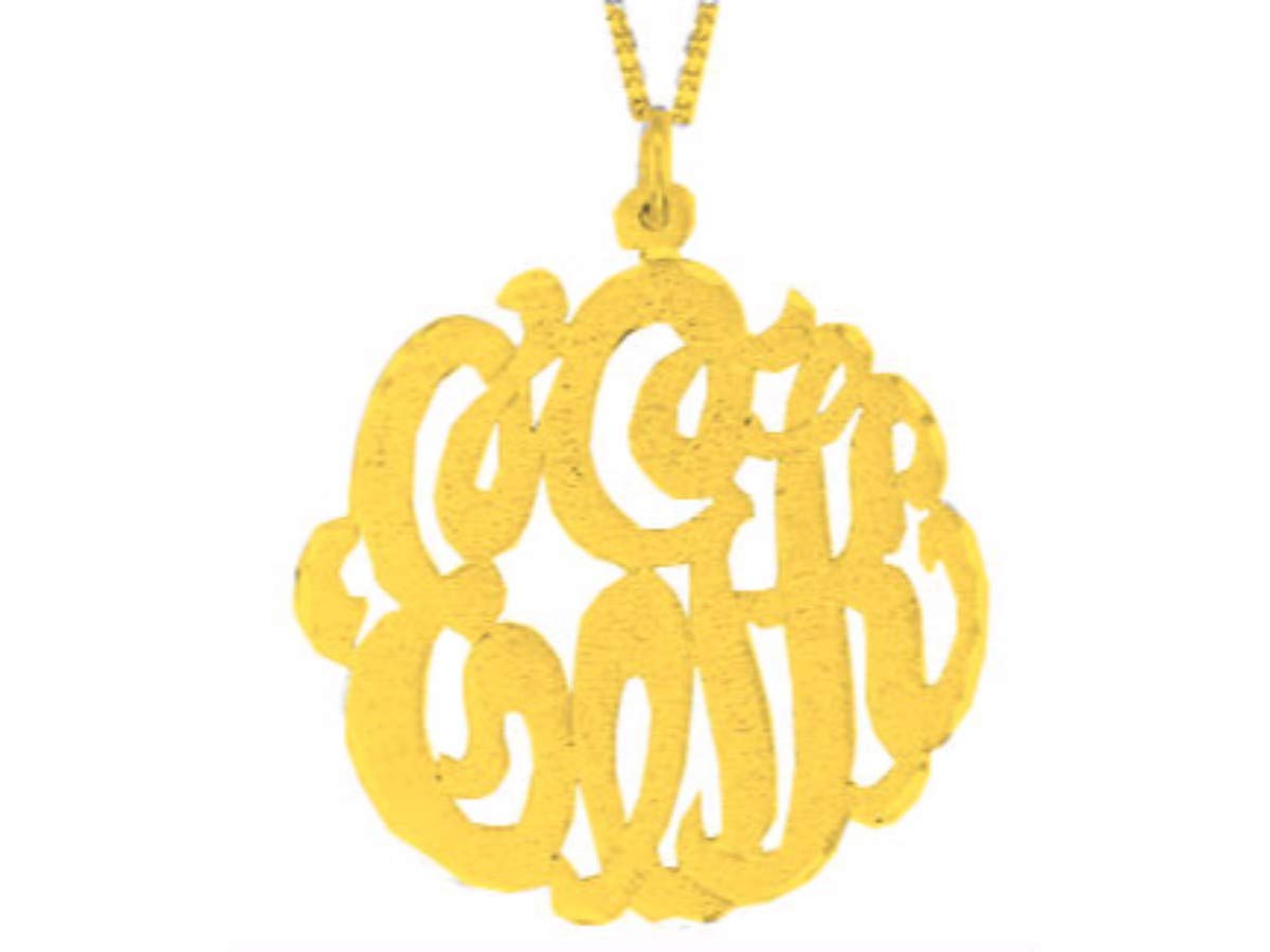 Personalized Rylos Monogram Necklace for Women & Men - 925 Sterling Silver or Gold Plated - 35mm Custom Large Pendant - Perfect for Anniversaries, Gifts & Special Occasions