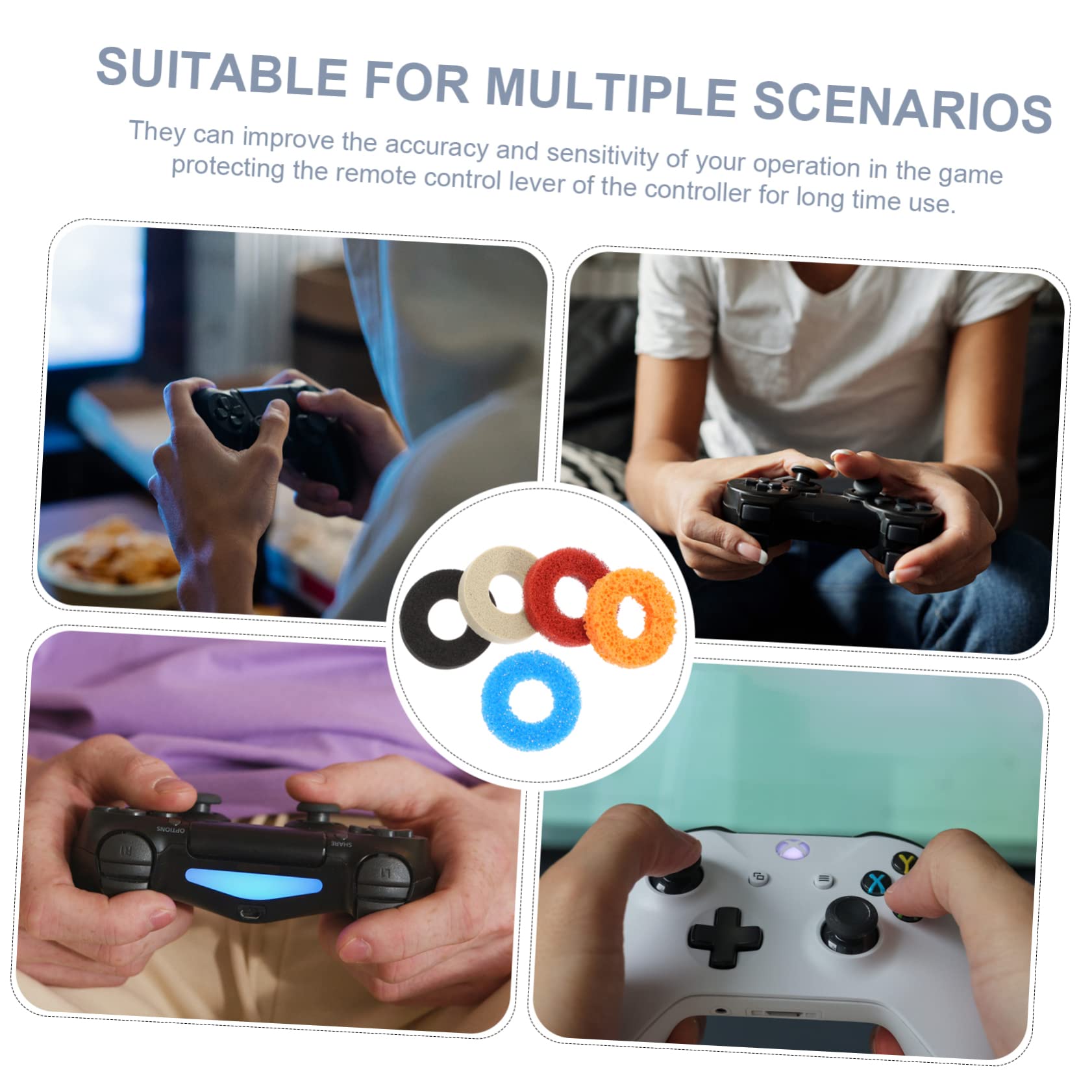 10-Piece Handle Buffer Ring Controller Grips - Ergonomic Exercise Handles & Game Rings for Enhanced Precision - Durable Sponge Buffer Rings for Gaming Accessories - Perfect for PS5, Xbox, Switch & PC Gaming Sessions