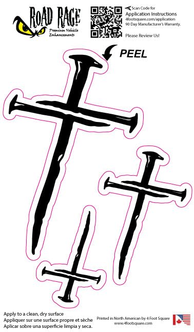 3 Pack Funny Cute Cross Car Decals - Premium Gloss Permanent Vinyl Waterproof Stickers (Black, 2 Inch) - Perfect for Car Windows, Laptops & Water Bottles