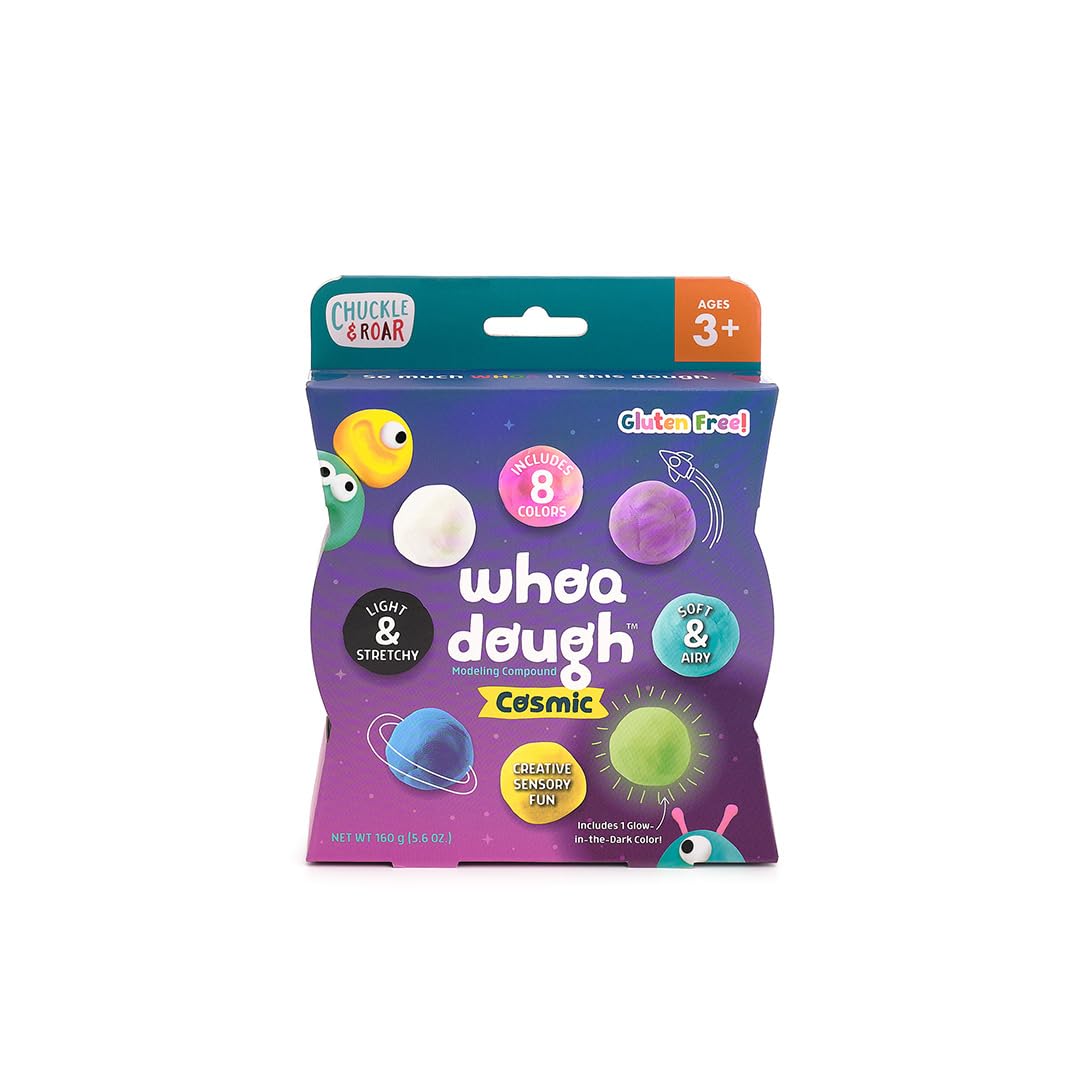 Whoa Dough Air Dry Modeling Clay - 12 Vibrant Cosmic Colors for Kids Arts & Crafts by Chuckle & Roar | Perfect for DIY Projects, School Activities & Creative Play