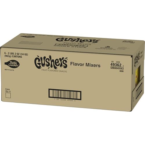 Gushers Flavor Mixers Fruit Snacks - Gluten-Free Variety Pack (8 Pouches x 4.25oz, Pack of 6) | Perfect for School Lunches, Office Snacks & On-the-Go Energy Boost