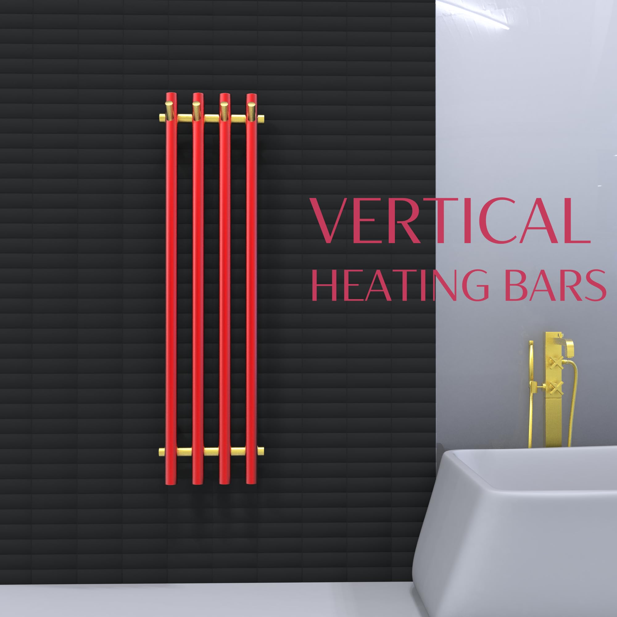 Premium Heated Towel Rack - Adjustable Timer & Wall Mounted Electric Towel Warmer for Bathroom - Hardwired or Plug-in Vertical Towel Heater (Gold) - Perfect for Spa, Luxury Hotels & Cozy Home Bathrooms