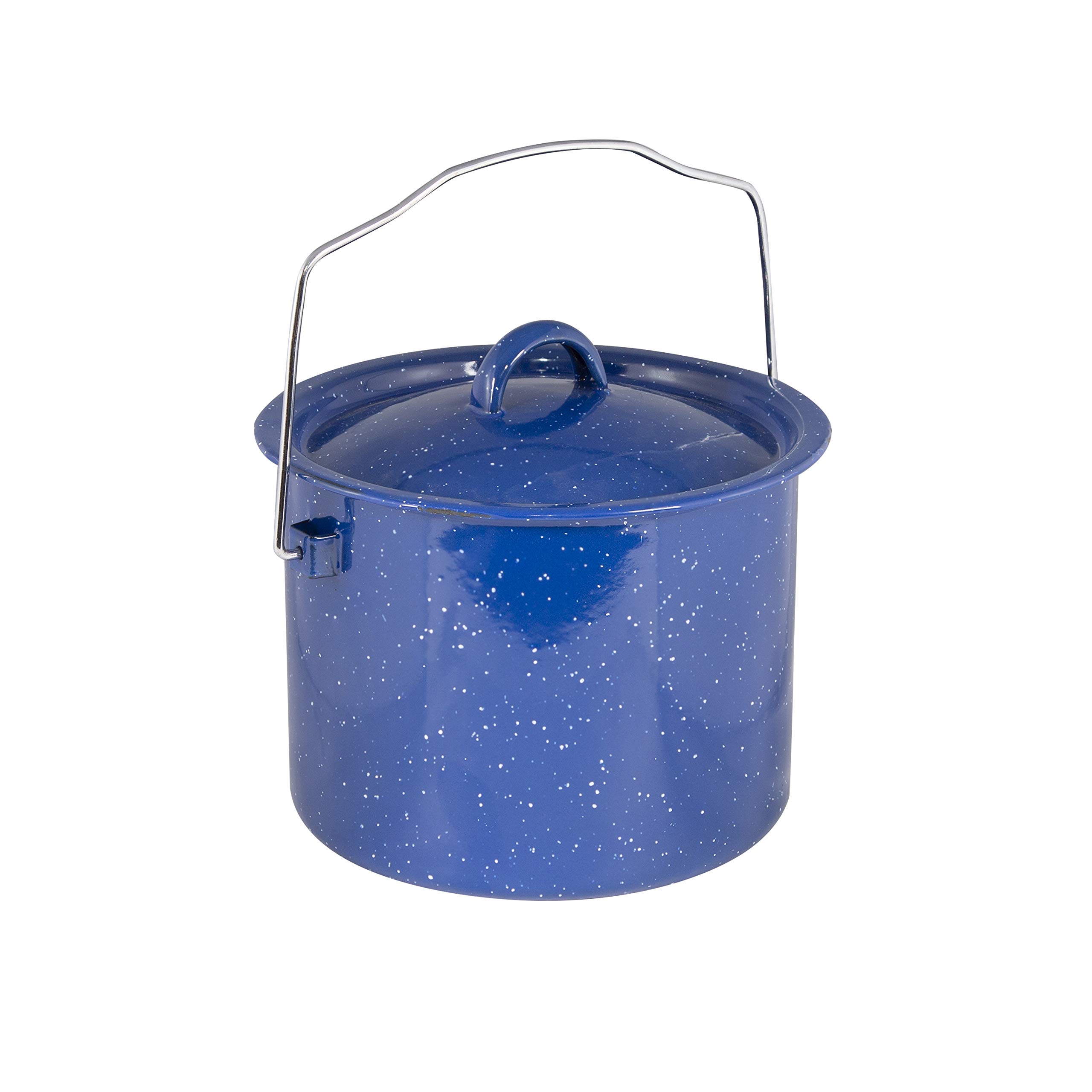 Stansport Enamel Camping Cook Pot - Durable Outdoor Cooking Pot for Backpacking, Hiking & Camping Trips - Perfect for Boiling Water, Cooking Meals & Stews in Wilderness
