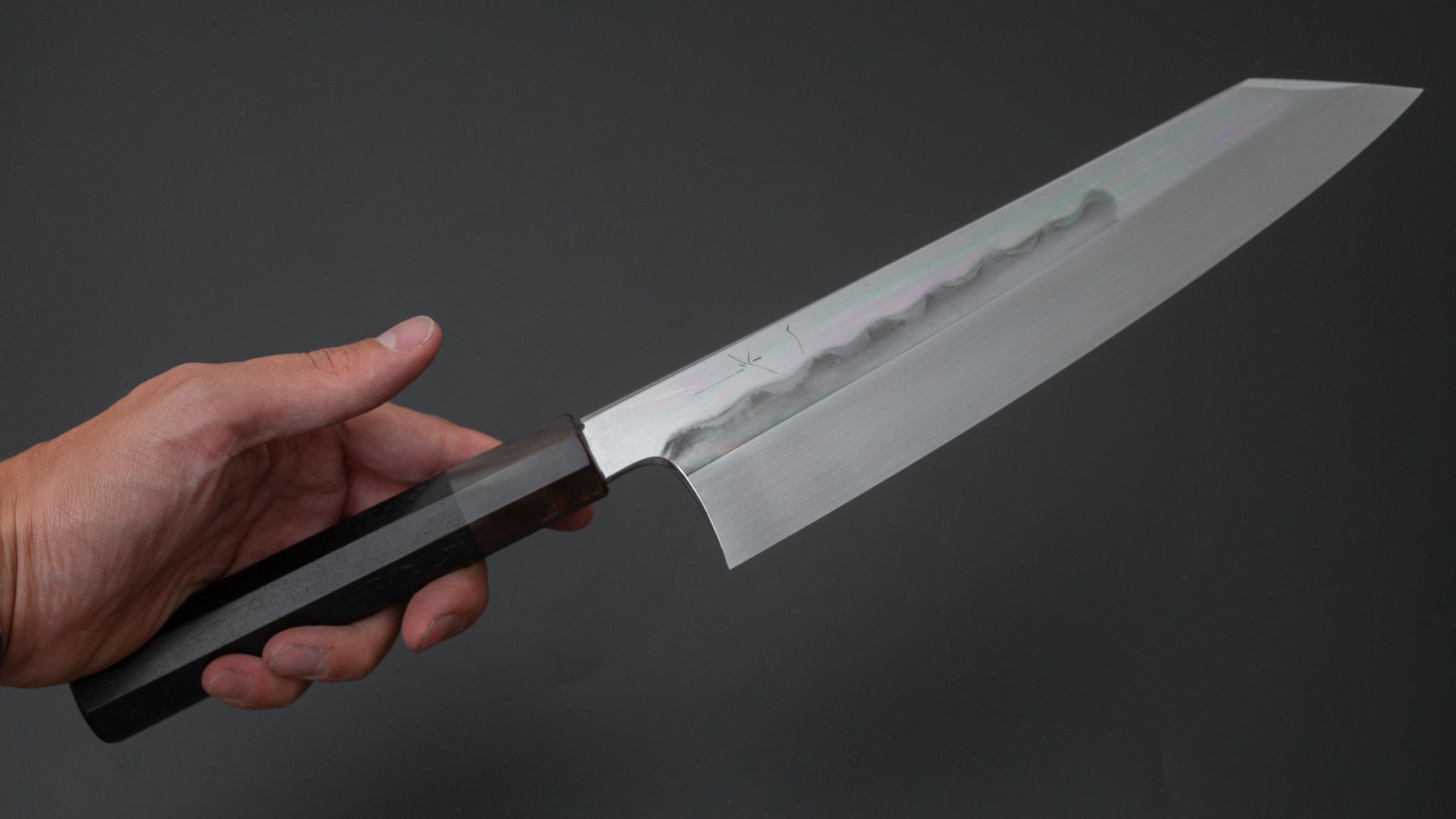 Hitohira Togashi White #1 Notaremon Mizu Honyaki Kiritsuke Gyuto 240mm Japanese Chef Knife with Taihei Ebony Handle (#068/Saya Included) - Premium Sushi & Meat Cutting Tool for Professional Chefs & Home Cooks