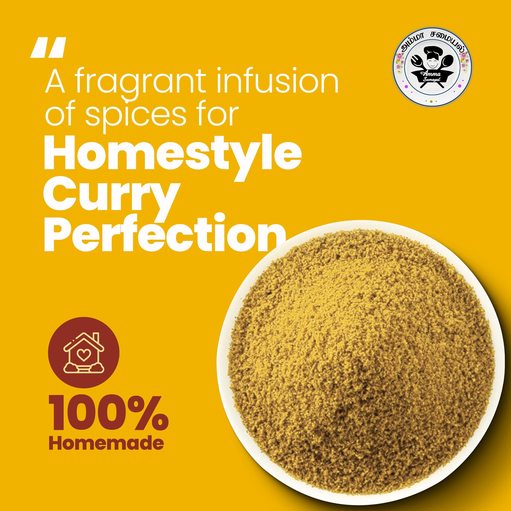 Amma Samayal 100% Homemade Traditional Coriander Powder (Dhania/Kothamalli) - 500g | Authentic Indian Spice for Cooking, Curry & Masala | Perfect for Biryani, Dal & South Indian Dishes