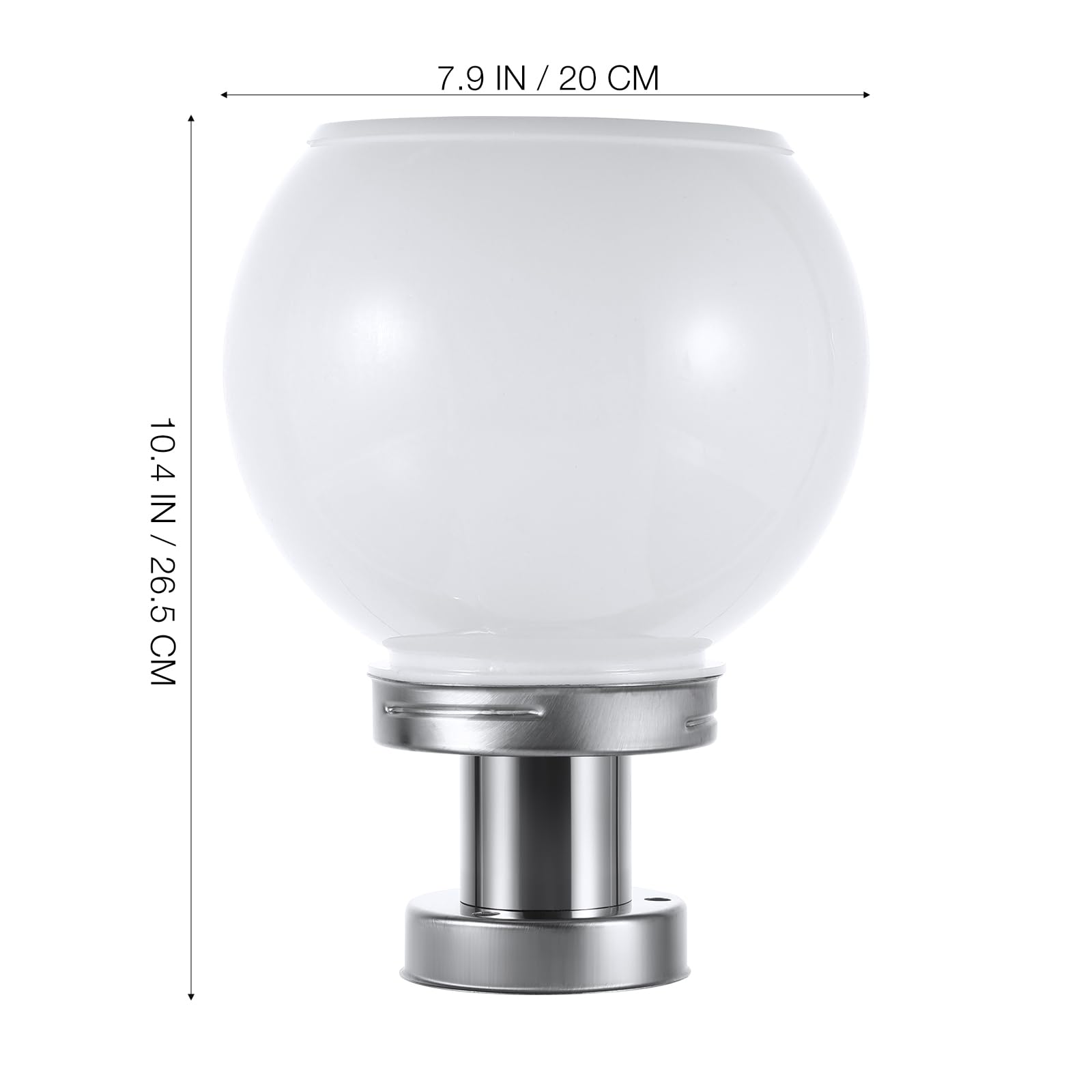 Solar Powered Outdoor Globe Light Post - White Round Ball Lamp for Driveway, Pathway, Front & Back Door - Weatherproof Garden & Landscape Lighting for Patio, Yard & Walkway