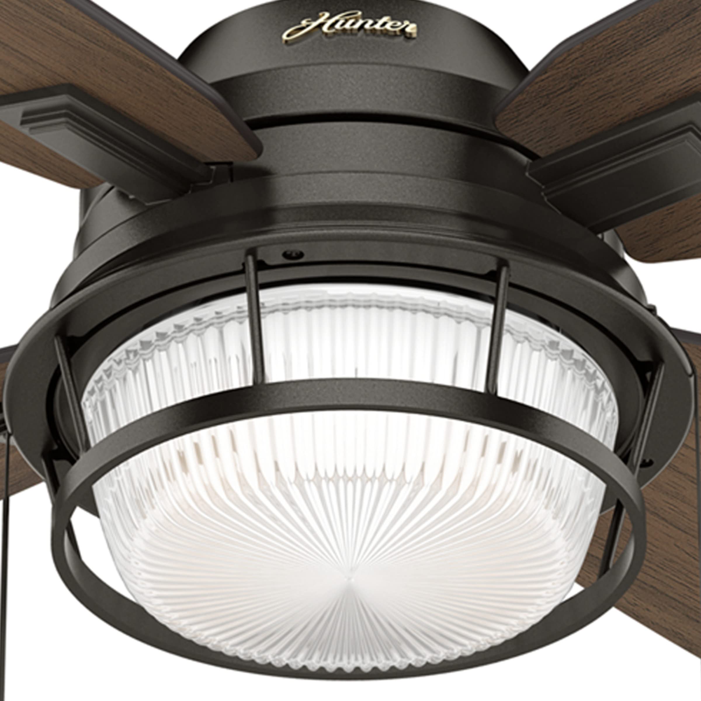 Hunter Fan Company 52 Inch Ocala Noble Bronze Indoor/Outdoor Ceiling Fan with LED Light Kit and Pull Chain - Perfect for Patio, Porch, Living Room, and Bedroom Cooling