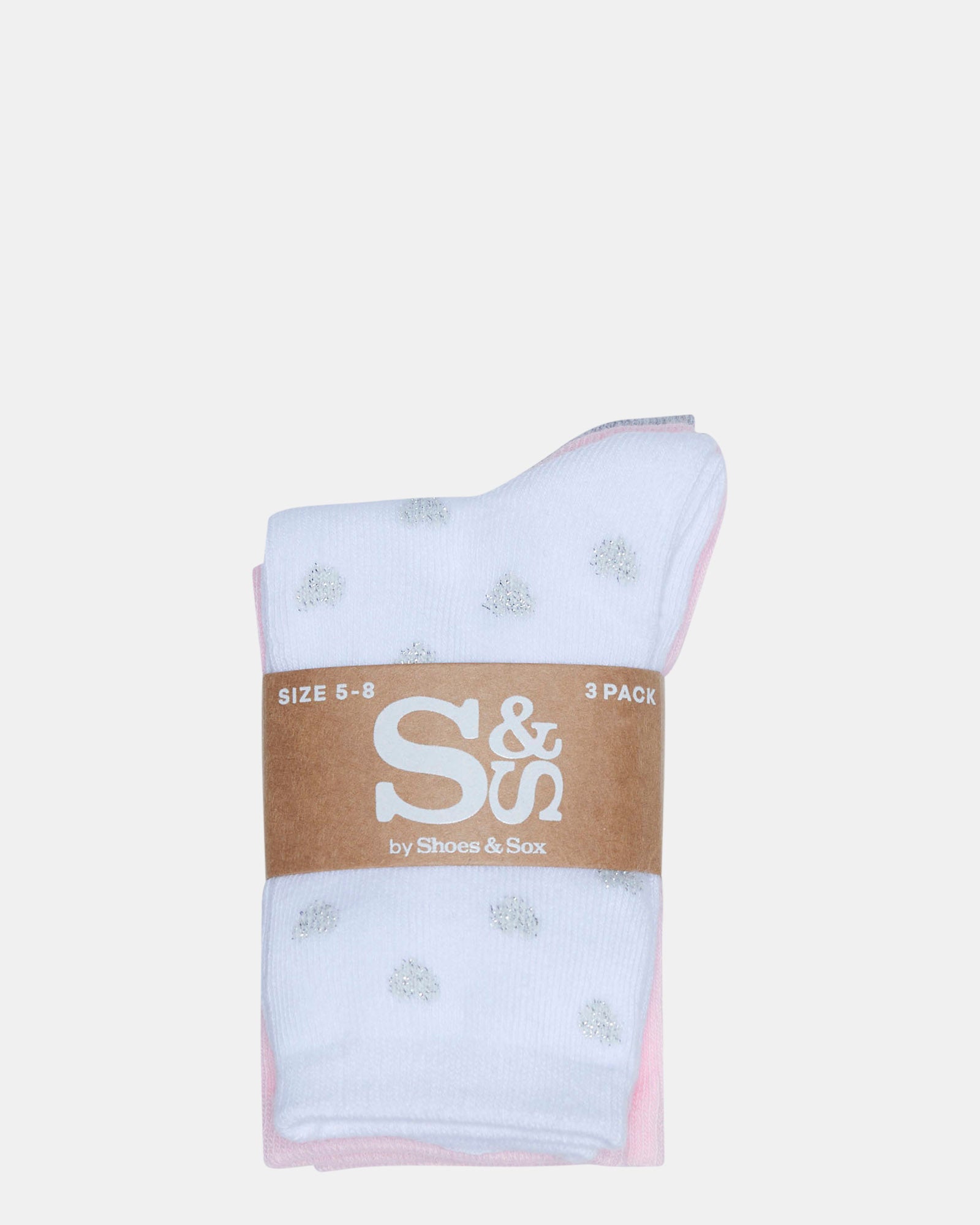 Hearts Crew Socks 3 Pack - Grey, White, Pink Women's Casual Socks for Everyday Wear, Workout, and Gifts