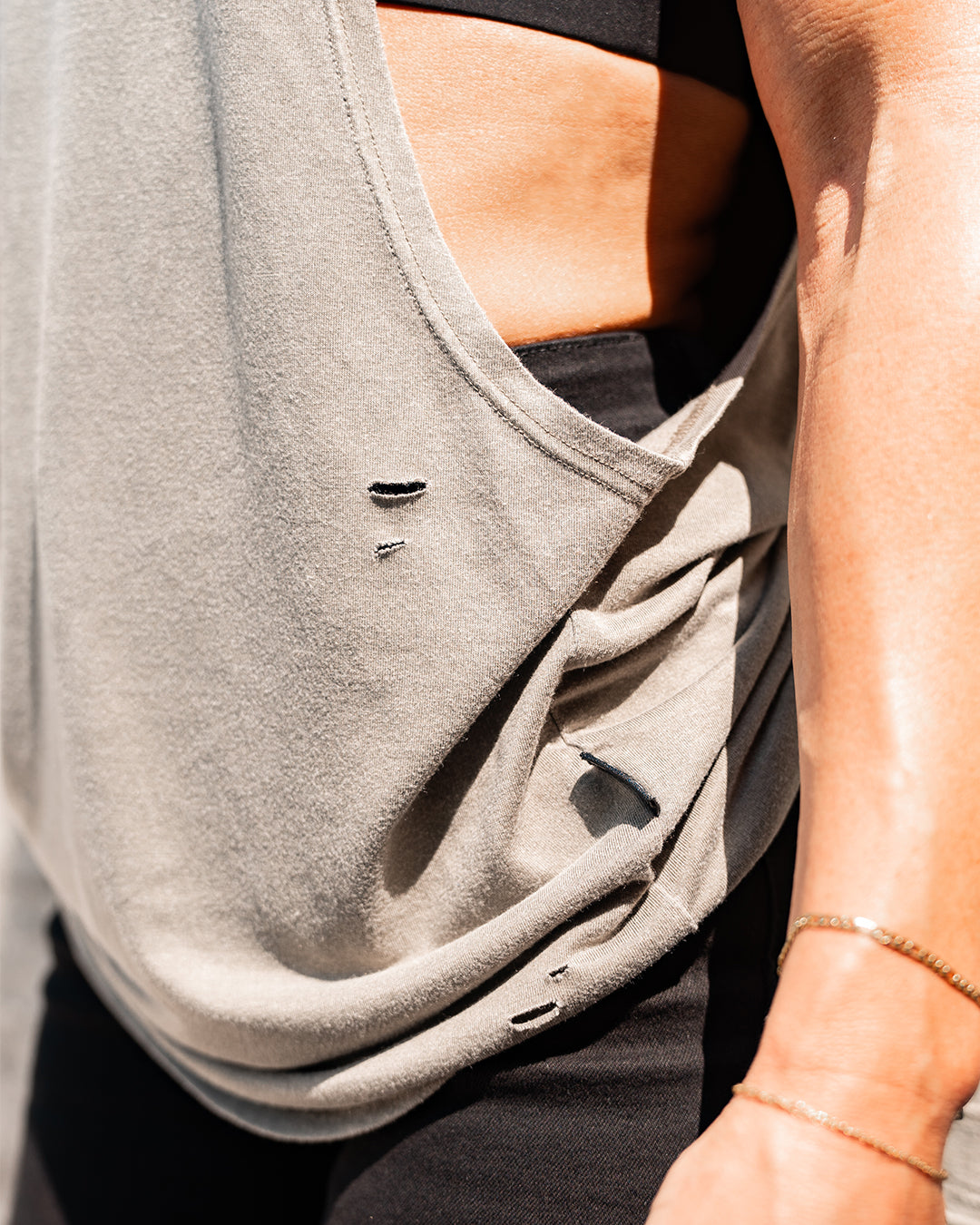 Distressed Moto Bro Tank Top - Earth Tone Vintage Style for Men | Perfect for Casual Wear, Gym, and Street Fashion