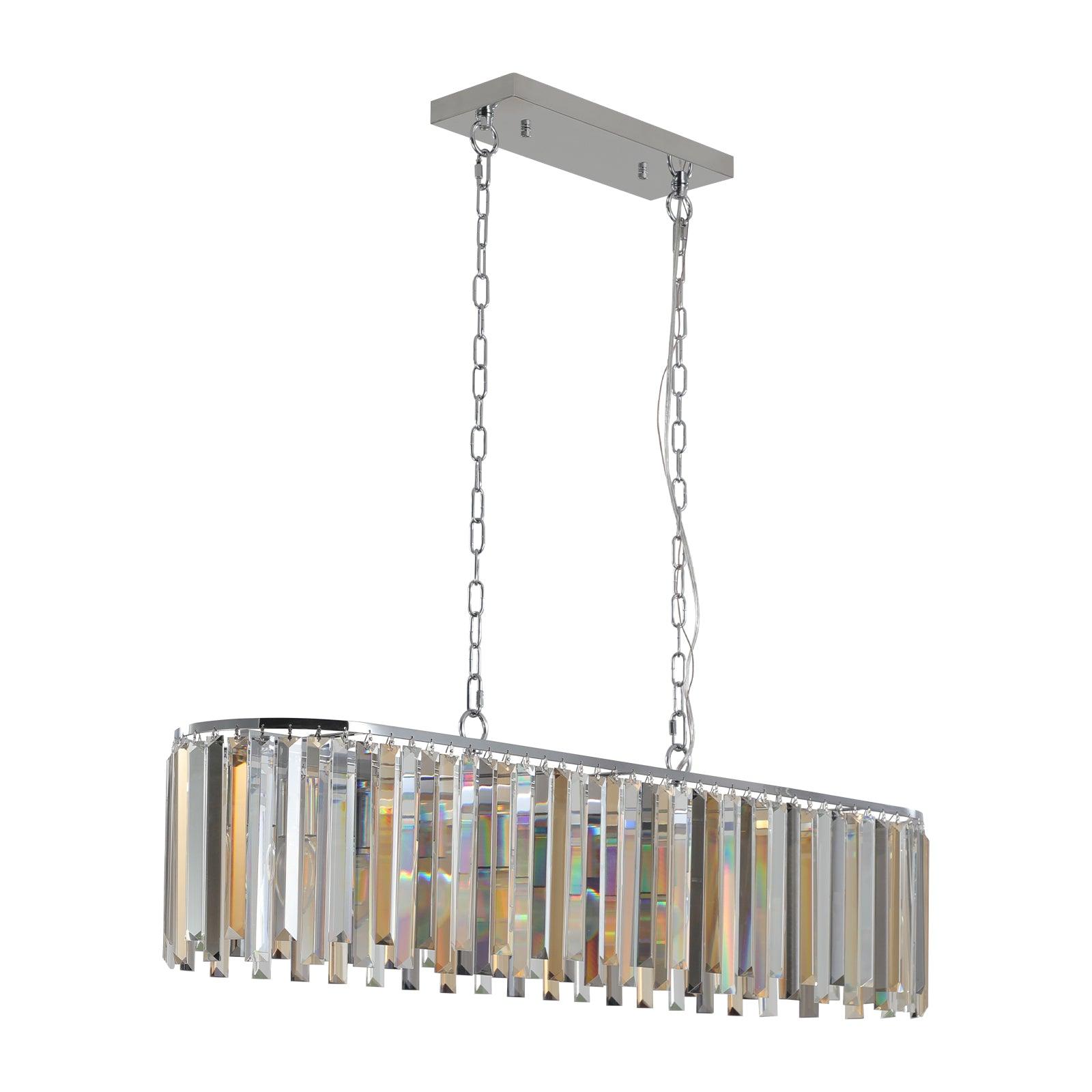 Elegant 39-Inch Crystal Ceiling Chandelier with Metal Frame & K9 Crystals - Perfect for Dining Room, Living Room, or Bedroom Lighting Decor
