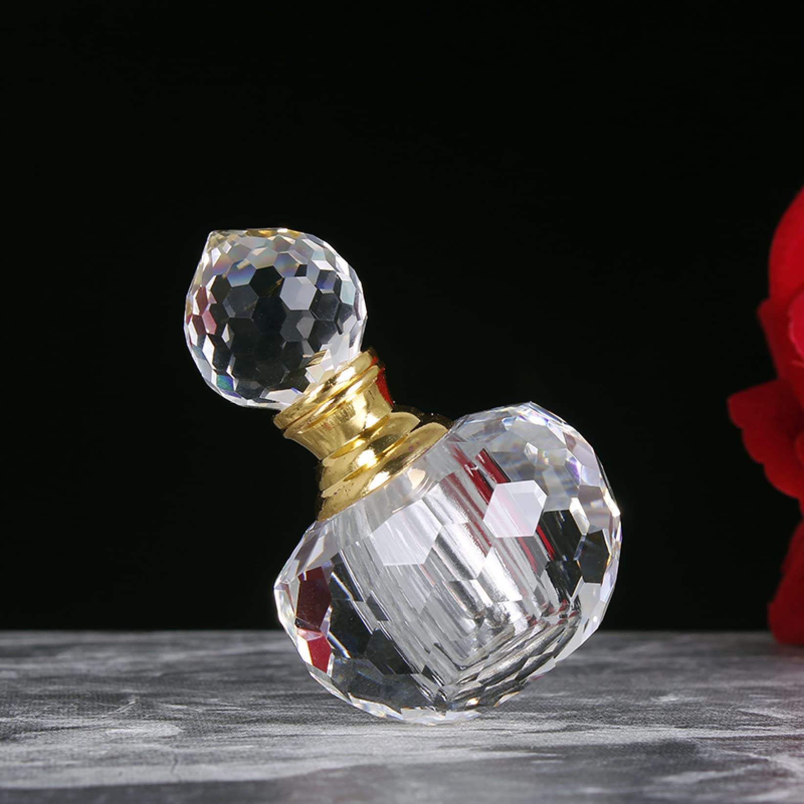 AERICKON K9 1ML Refillable Crystal Glass Perfume Bottle - Travel Essential Oil Container for Wedding Favors, Gifts & Aromatherapy Use