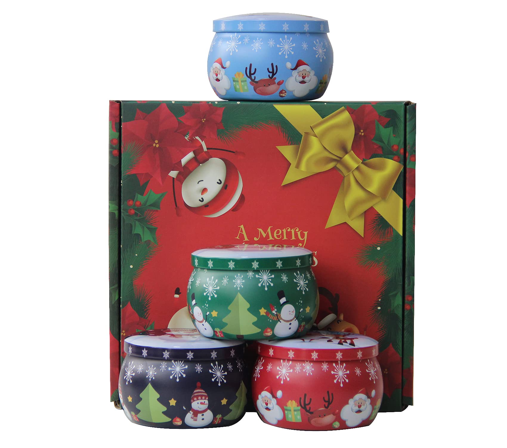 MKJH Aromatherapy Soy Wax Candles Gift Set - 4.4oz Stress Relief Essential Oil Scented Candles for Women, Birthday Gifts, Home Decor, Relaxation & Meditation | Lavender, Vanilla & Eucalyptus Scents