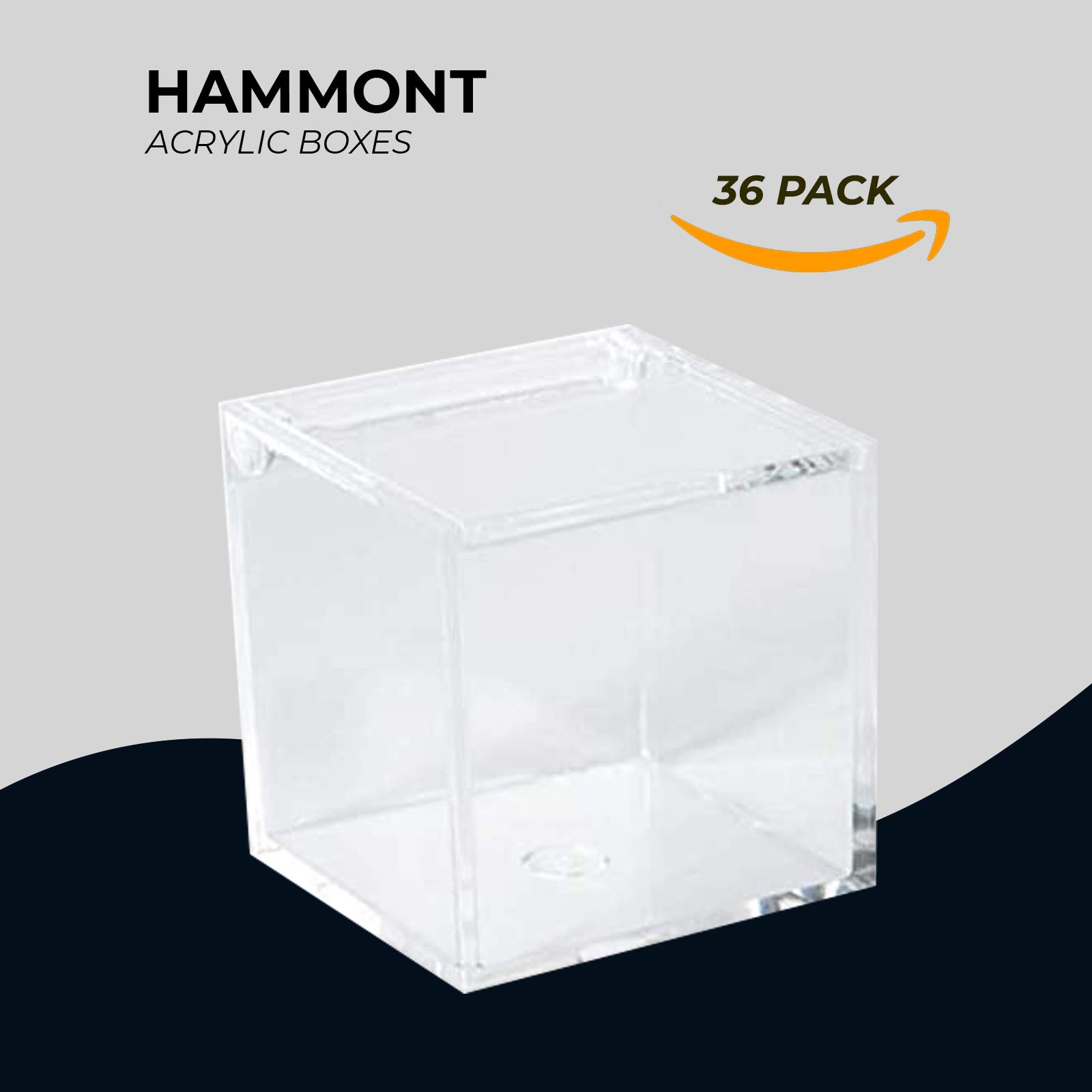 Hammont 36-Pack Clear Acrylic Storage Boxes - 6 Sizes (2.36