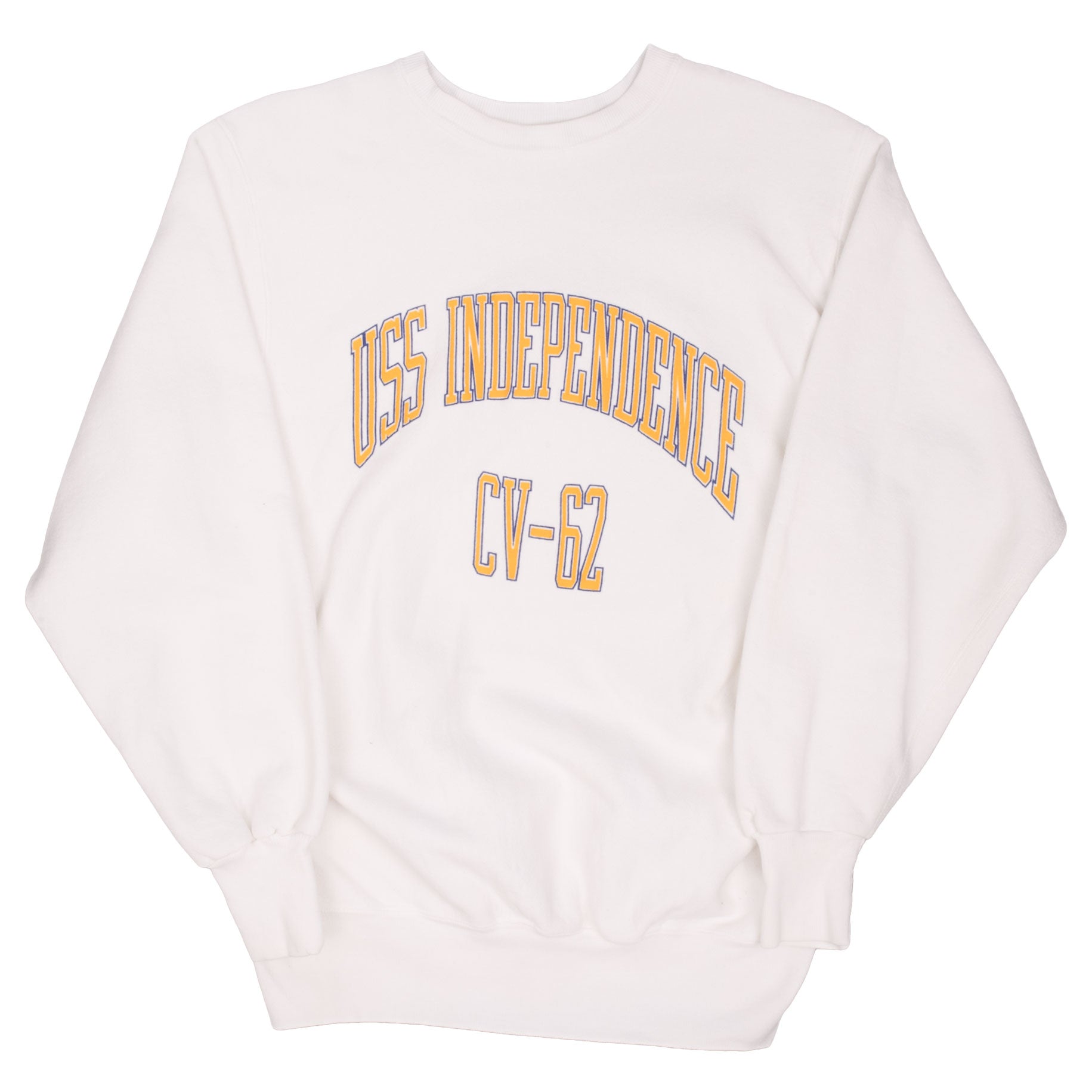 Vintage USN USS Independence CV62 Reverse Weave Sweatshirt - Medium, Made in USA - Perfect for Military Enthusiasts & Vintage Collectors