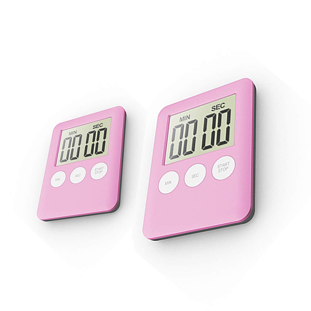 Votono 2 Pack Ultra Slim Digital Kitchen Timer with Loud Alarm & Magnetic Back - Small Mini Cooking Timer for Baking, Eggs, Workouts - Pink (Ideal for Home, Office, Gym)