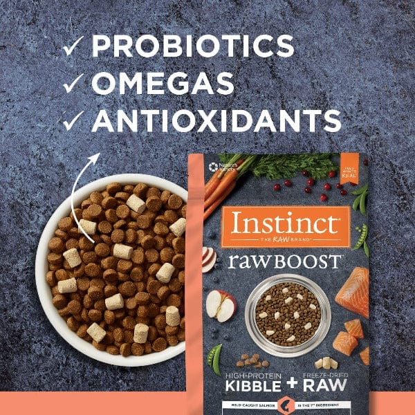 Instinct Raw Boost Grain Free Dry Cat Food with Real Salmon - High Protein, Natural Ingredients for Adult Cats, 4.5 lb Bag - Perfect for Indoor Cats & Weight Management