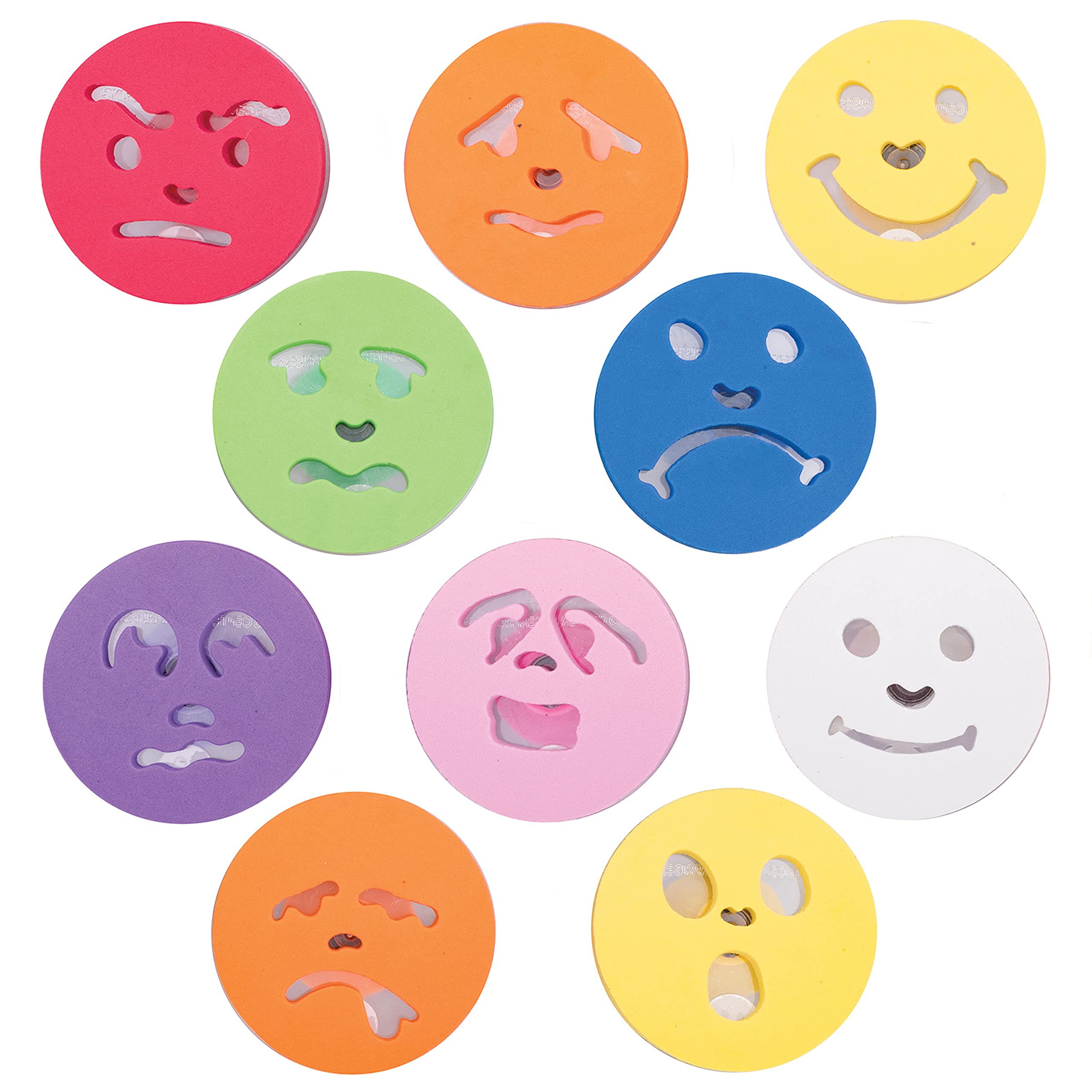 READY 2 LEARN Giant Feelings Stampers Set of 10 - Easy Grip Foam Stamps for Kids Arts & Crafts - Perfect for Classroom Posters, DIY Projects, Birthday Cards & Scrapbooking