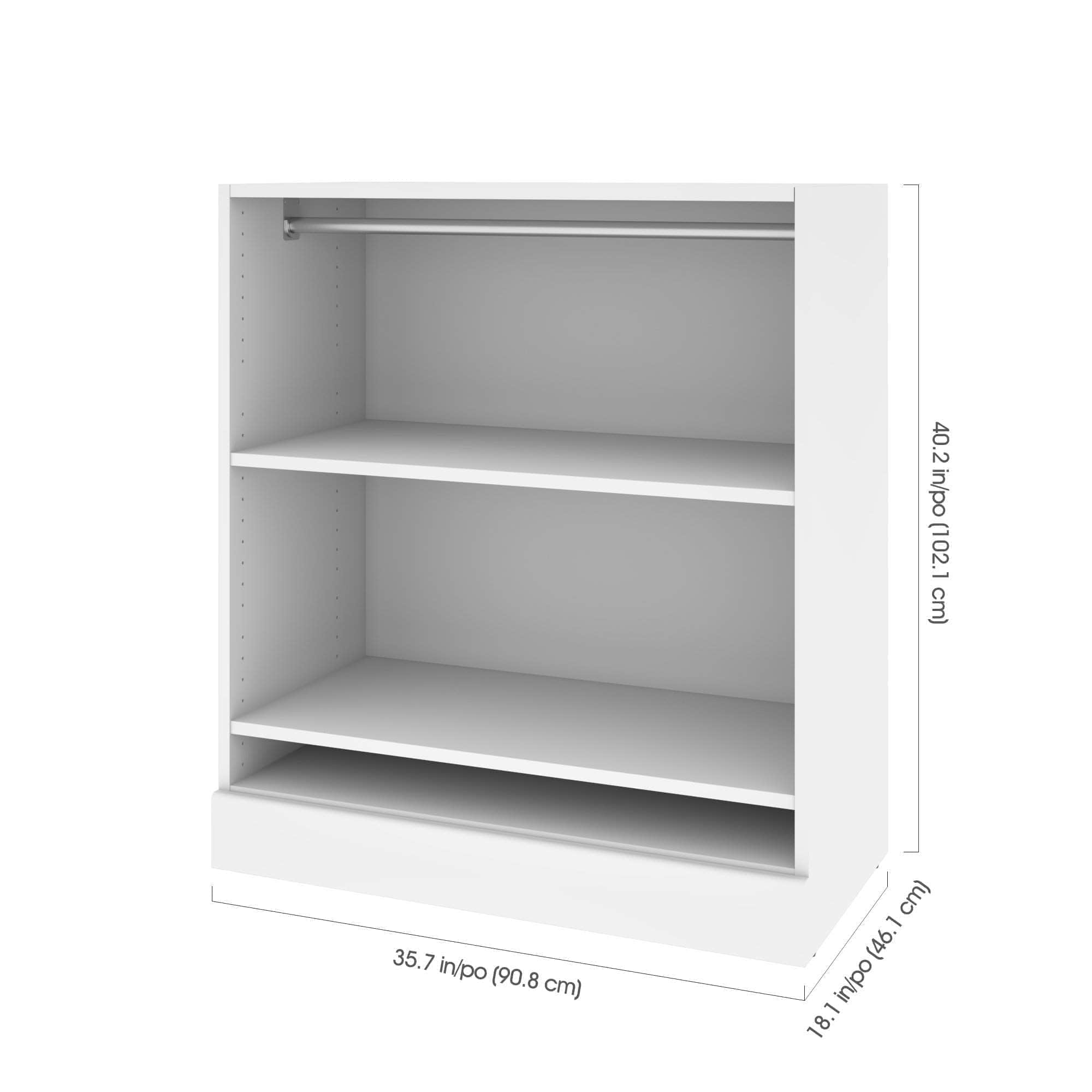 Space-Saving Low Storage Unit with Hanging Rod - 3 Color Options for Bedroom, Closet & Entryway Organization