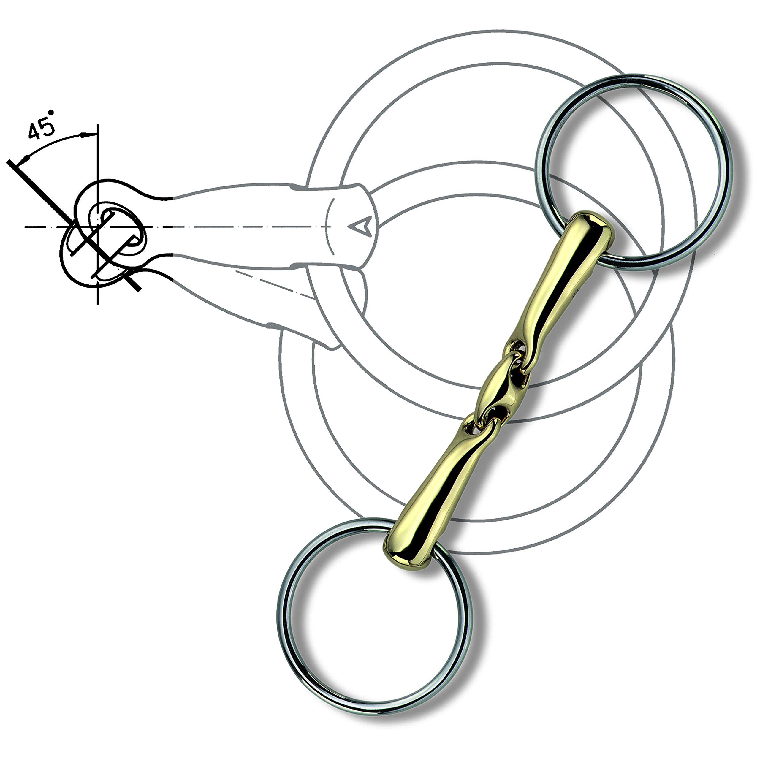 Sprenger KK Ultra Sensogan Snaffle Bit 18mm with Stainless Steel Rings - Comfortable Horse Training Bit for Dressage & Jumping