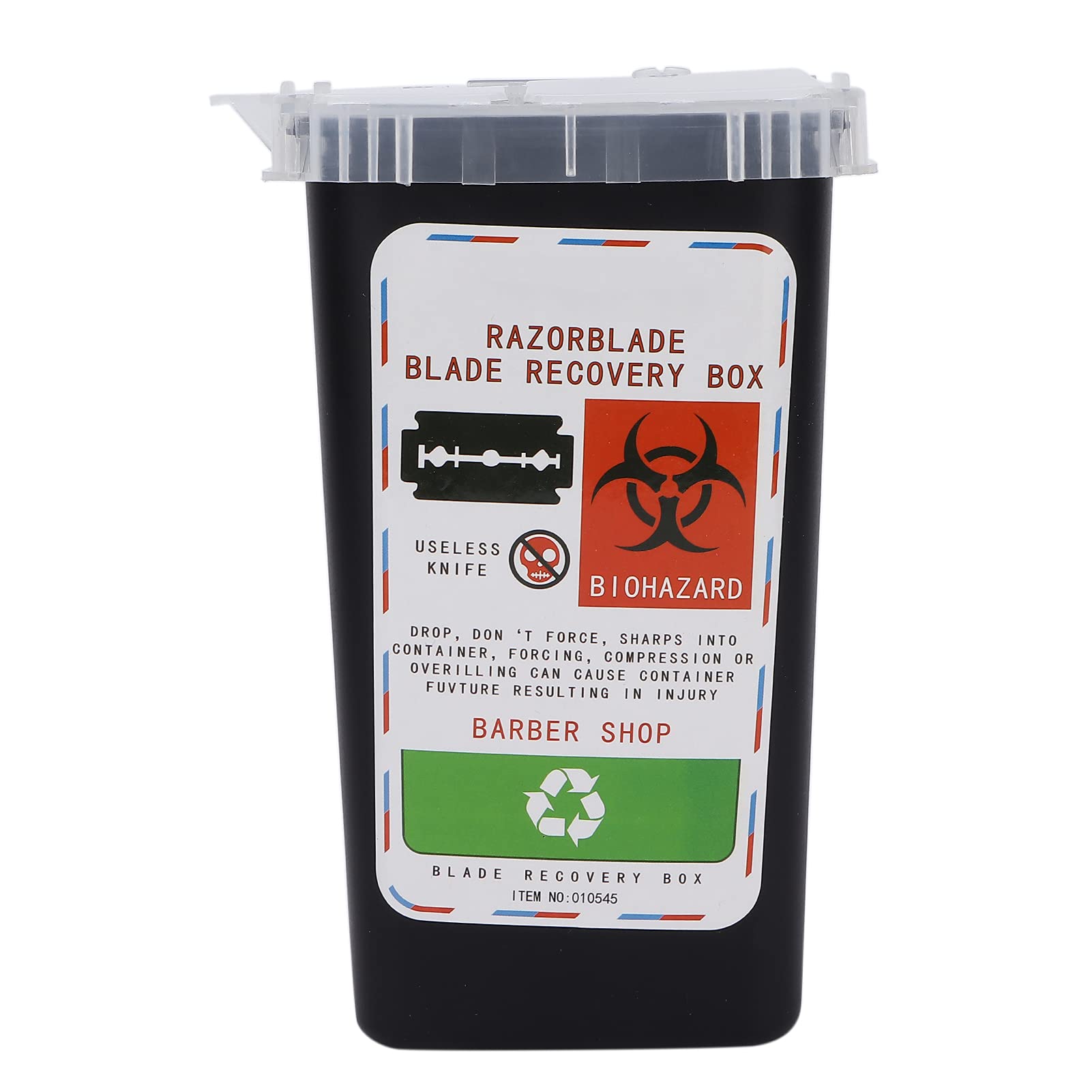 Blade Disposal Container - Safe Razor Blade Disposal Box for Barbershops & Salons | Black Shaving Blade Collector | Perfect for Home & Professional Use
