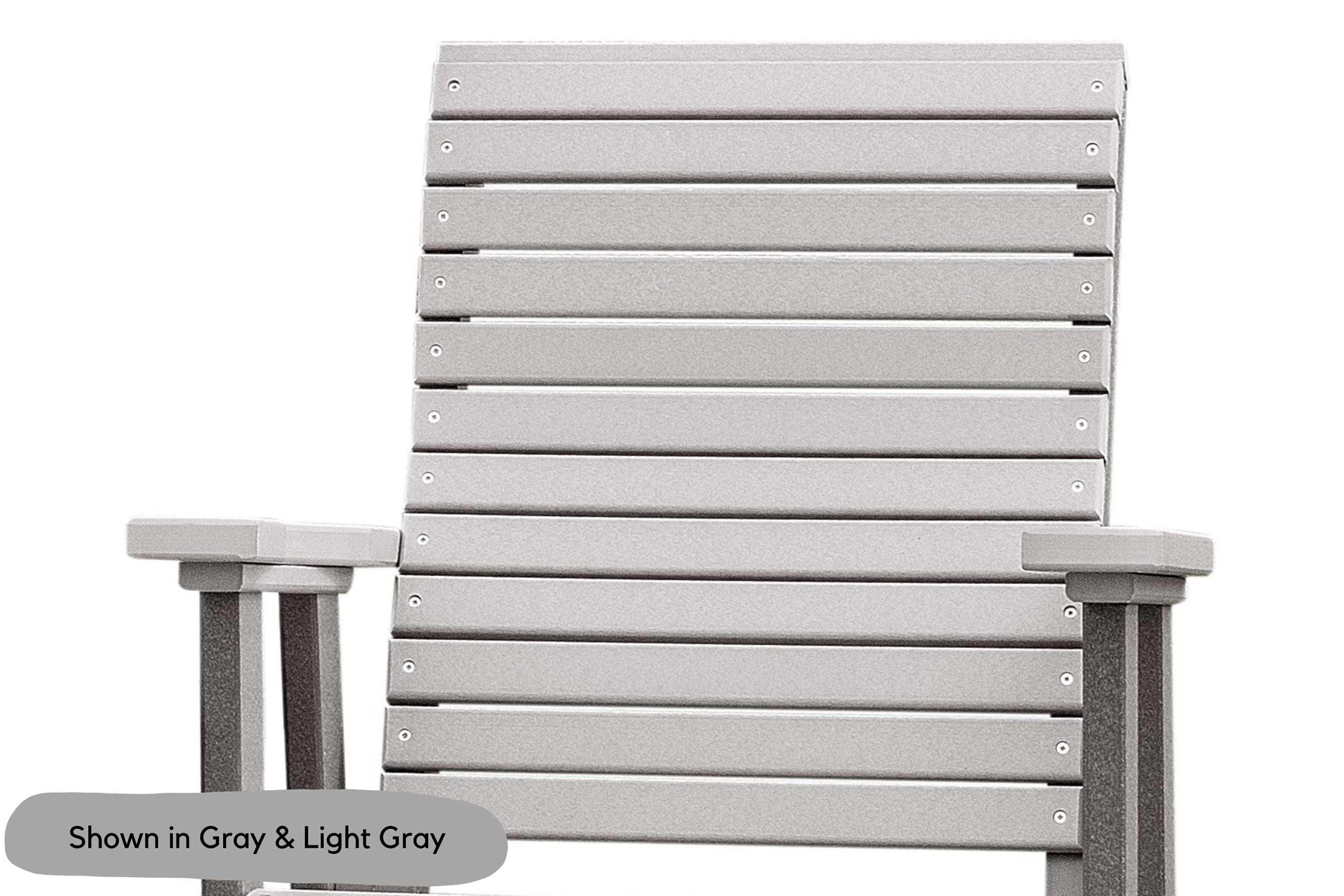 Modern Horizontal Slat High Back Poly Glider Outdoor Patio Chair - Black & Aruba Blue - Perfect for Garden, Deck, Porch, and Poolside Relaxation