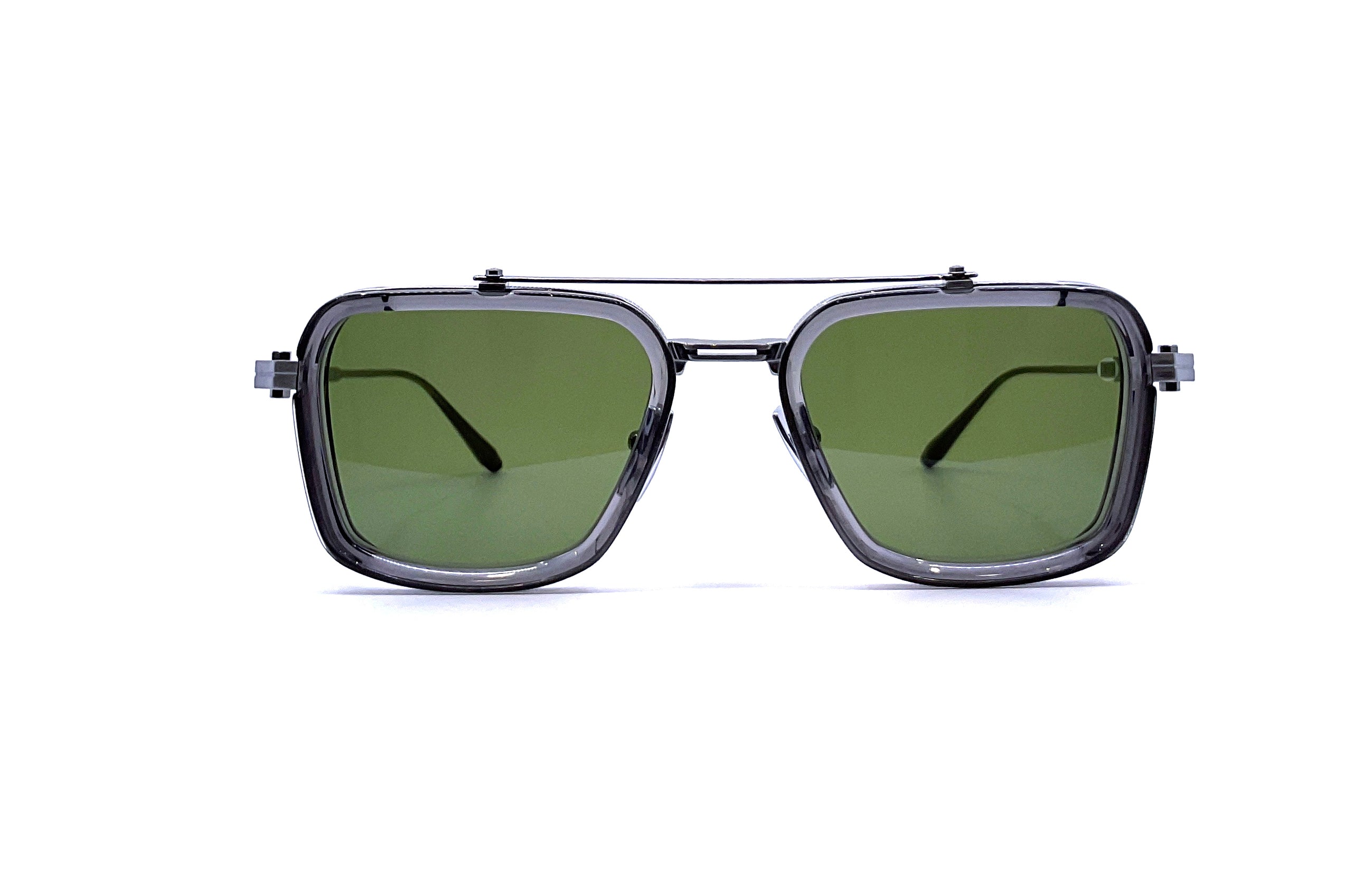 Akoni Solis Sunglasses - Brushed Black Palladium Frame with Dark Grey Crystal Lenses - UV Protection & Polarized for Outdoor Activities, Driving, and Fashion