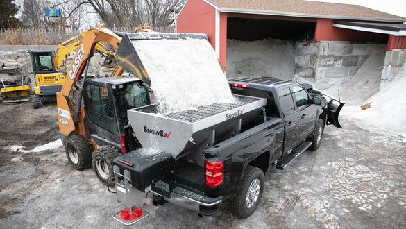 SnowEx HELIXX Stainless Steel Hopper Spreader - Heavy Duty Salt & Ice Melt Spreader for Trucks, Driveways & Commercial Use - Ideal for Winter Road Maintenance & Snow Removal