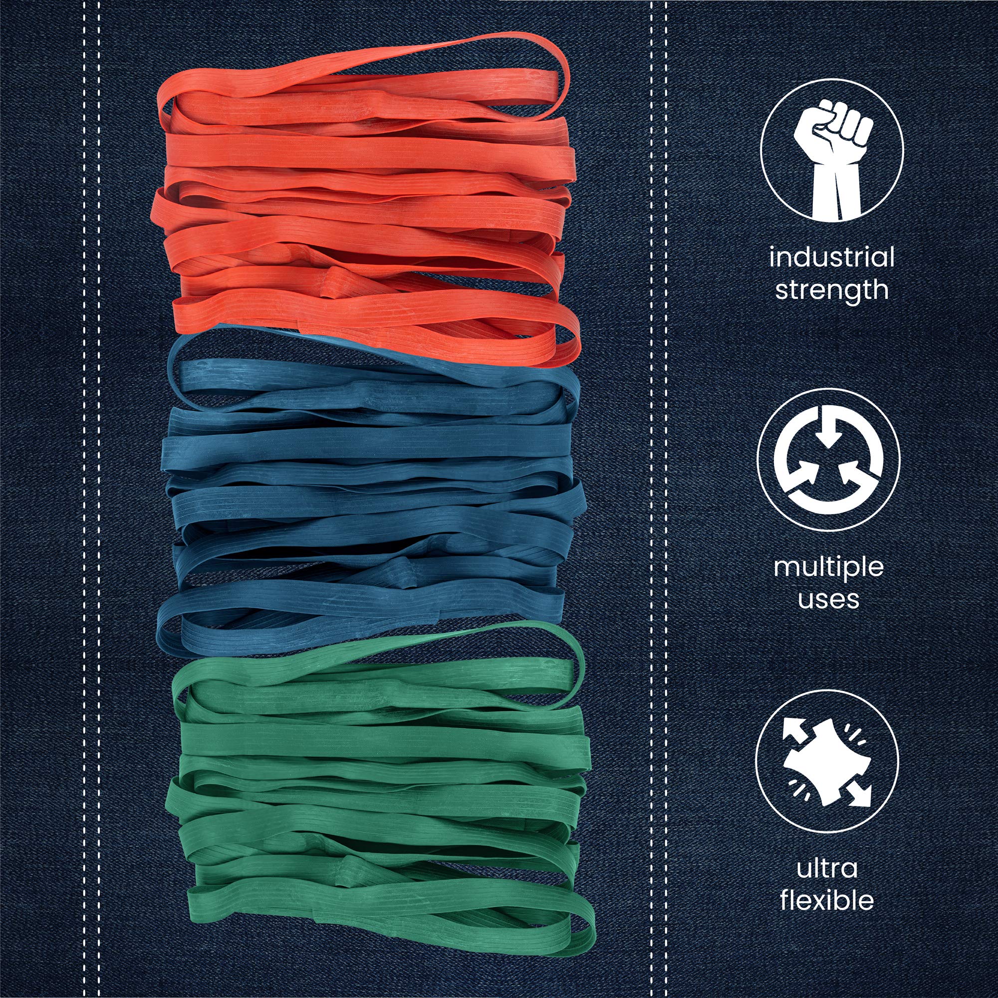 24 Pack Heavy Duty Moving Blanket Bands 26-42in - Secure Furniture & Blankets for Moving