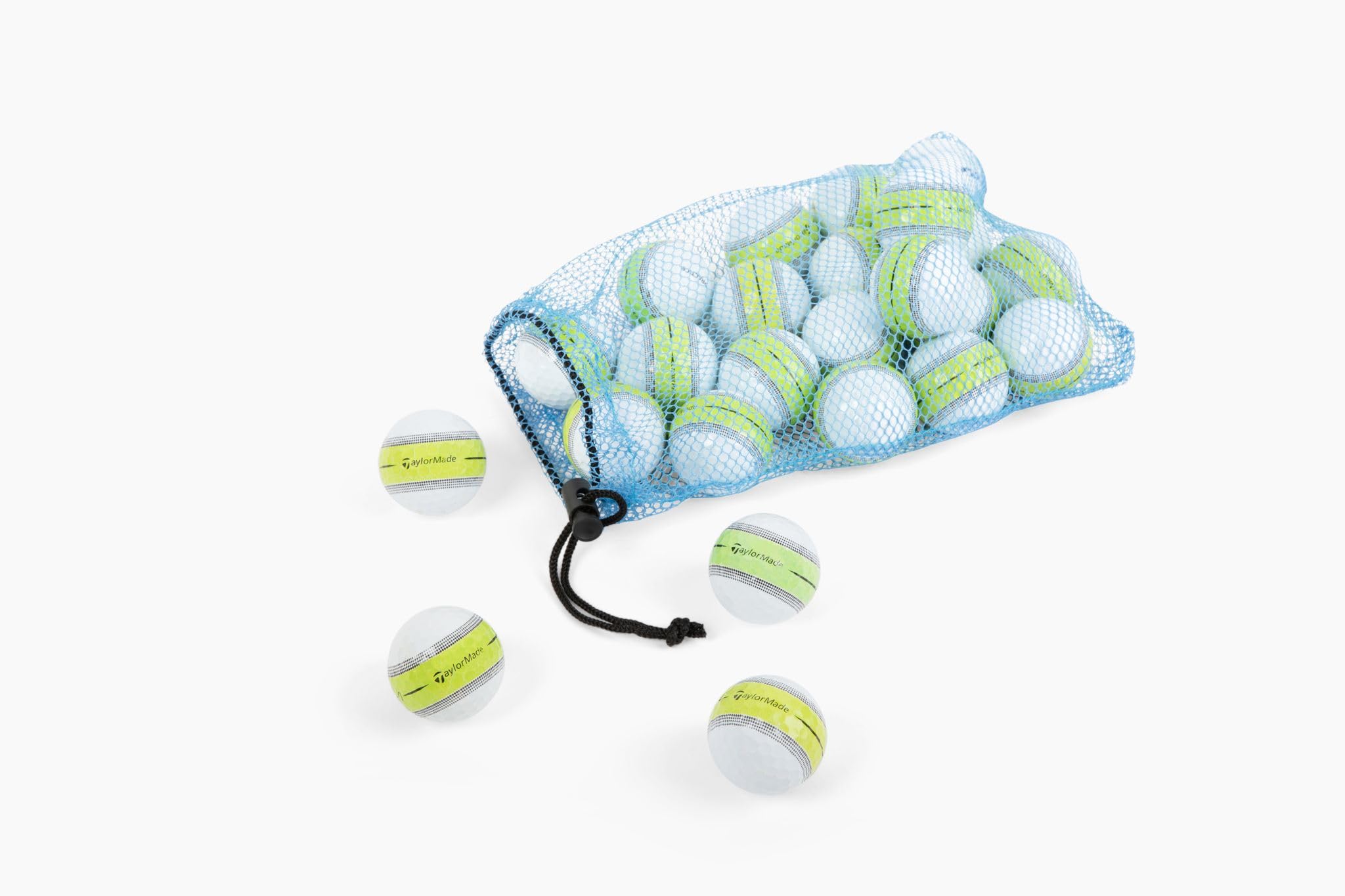 **Recycled & Used Golf Balls Mix for Taylormade Tour Response 2022 - Eco-Friendly Clean Green Golf Balls with Stripes | Includes Reusable Drawstring Bag | Perfect for Practice, Driving Range & Casual Play**