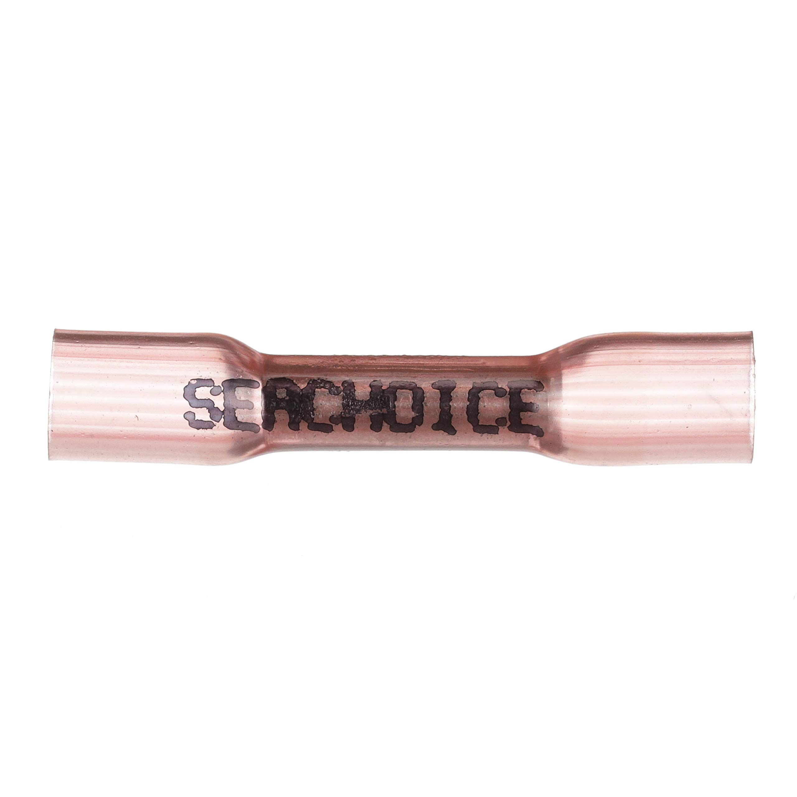 Seachoice 500-Pack Marine Grade Heat Shrink Butt Connectors (3:1 Ratio) - Red, 22-18 AWG Wire Range - Waterproof Electrical Splices for Boats, RVs & Outdoor Wiring