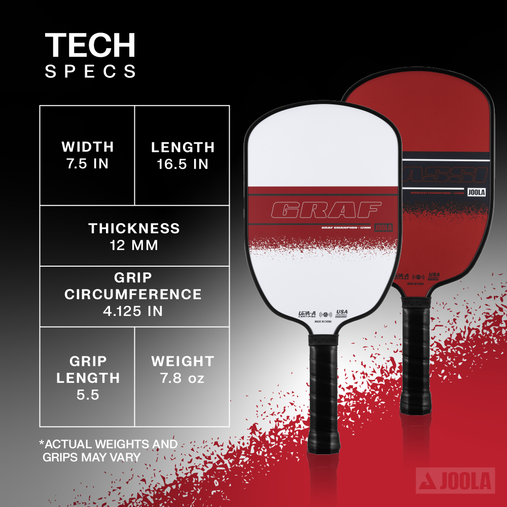 **JOOLA Agassi/Graf Champion Pickleball Paddle Set – Premium Graphite Paddles for Competitive & Recreational Play – Perfect for Tournaments, Backyard Games & Family Fun**