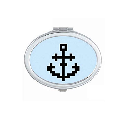 DIYthinker Summer Sail Sailors Ship Pixel Mirror - Portable Foldable Double-Sided Makeup Mirror for Travel, Home Vanity & Handmade Crafts (Blue Nautical Design)