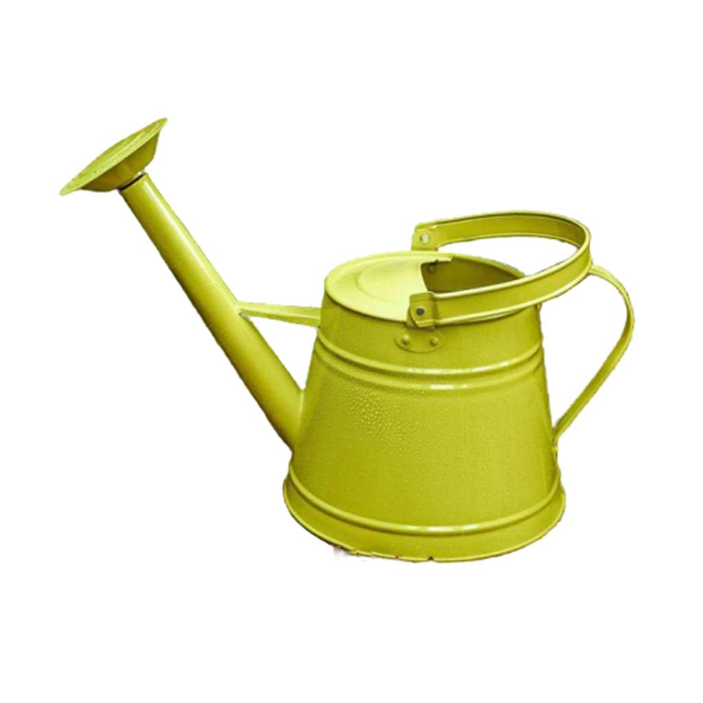 Vintage Metal Iron Watering Can for Plants - Outdoor Garden Watering Pot with Long Spout - Yellow Decorative Water Bottle for Flowers, Home, and Garden Use - Perfect for Indoor and Outdoor Plant Care