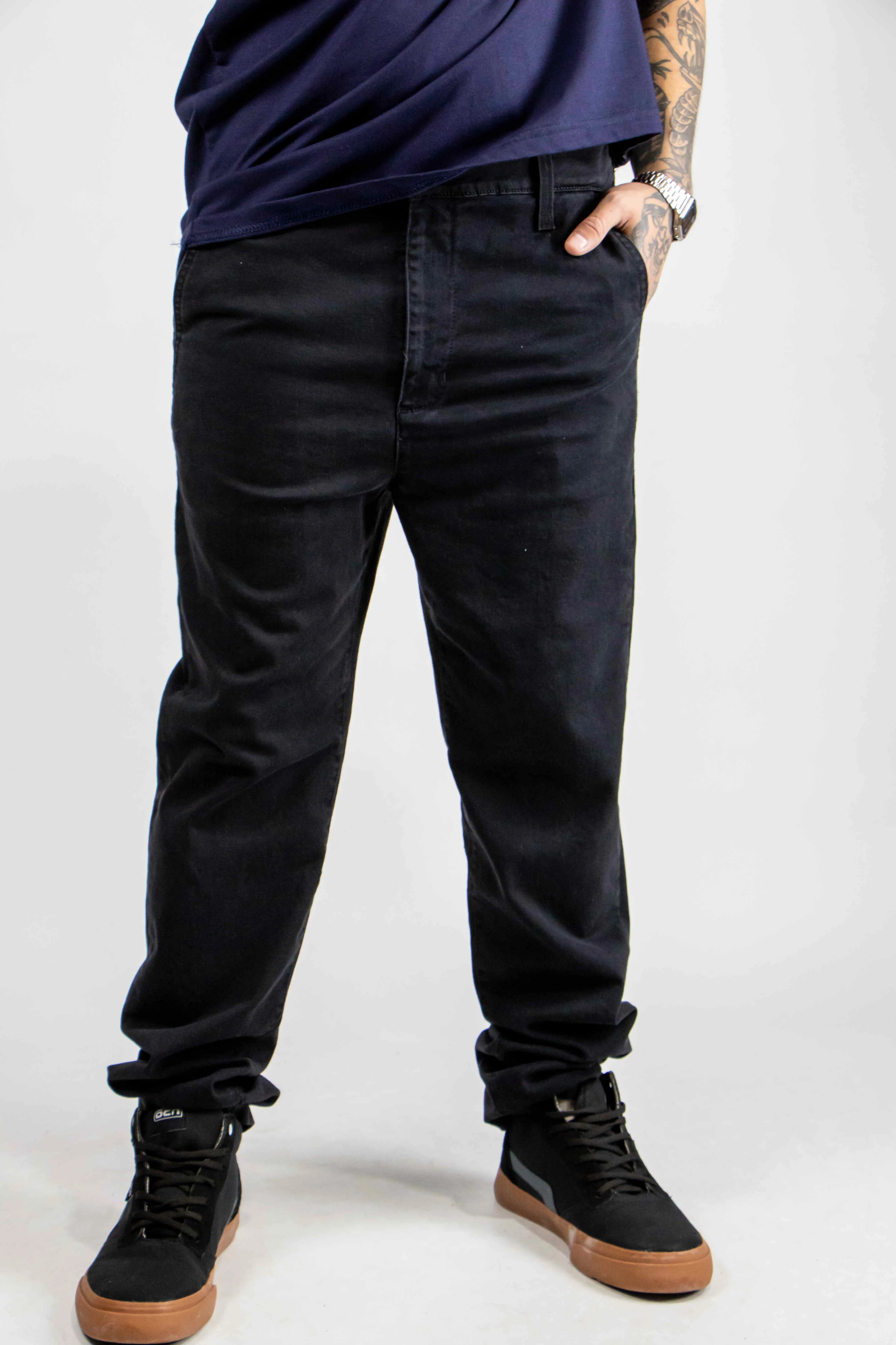 Ocn H Men's Classic Black Chino Pants - Comfortable & Stylish for Casual Wear, Office & Outdoor Activities