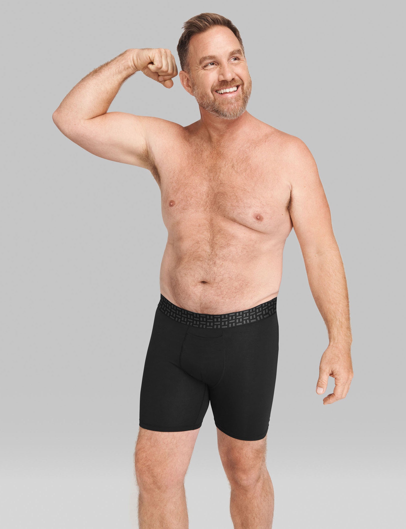 Apollo Mid Length Boxer Briefs - 6 Pack (3 Pairs) - Soft Breathable Cotton Underwear for Men - Perfect for Workout, Running & Everyday Comfort