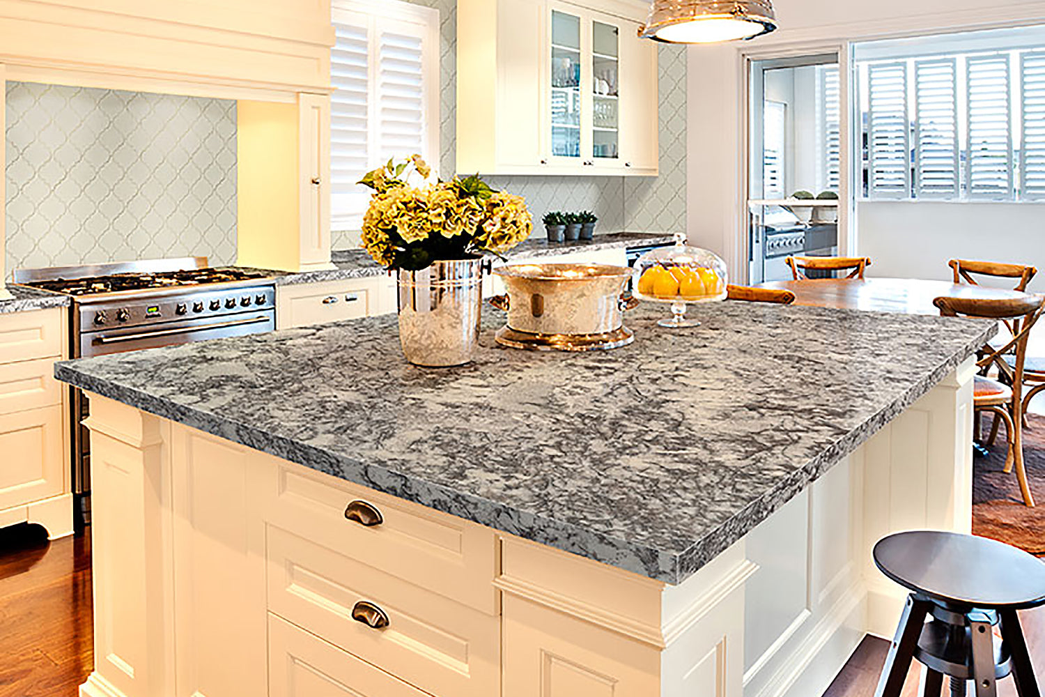 Premium Corsica Pearl Cassia Granite Slabs - Natural Stone for Kitchen Countertops, Bathroom Vanities & Flooring | Durable & Elegant Home Design Solution
