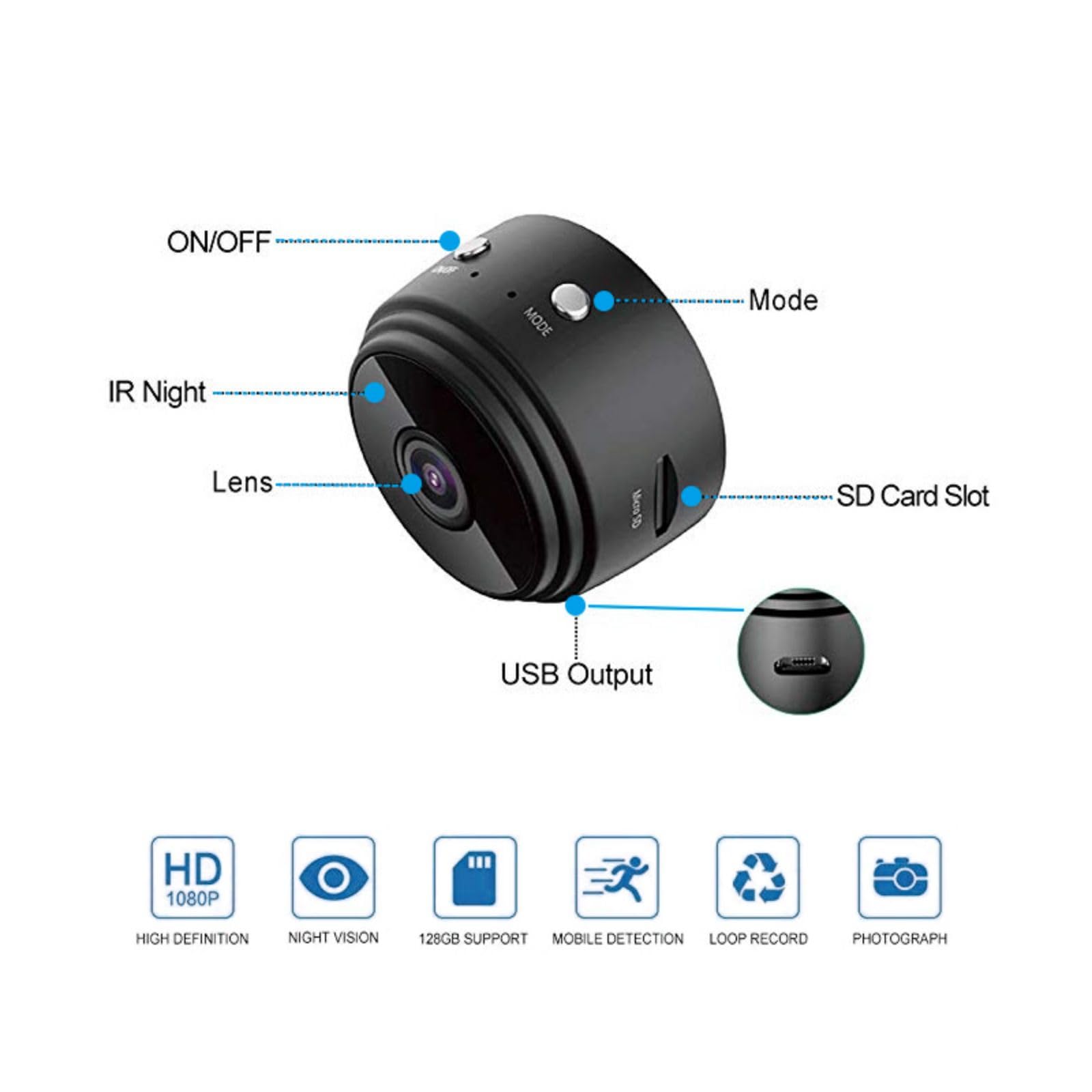 1080P WiFi Hidden Spy Camera - Wireless Indoor Mini Nanny Cam with Motion Detection & App Control | Home Security Surveillance, Small Secret Monitor for Baby, Elderly Care & Property Protection
