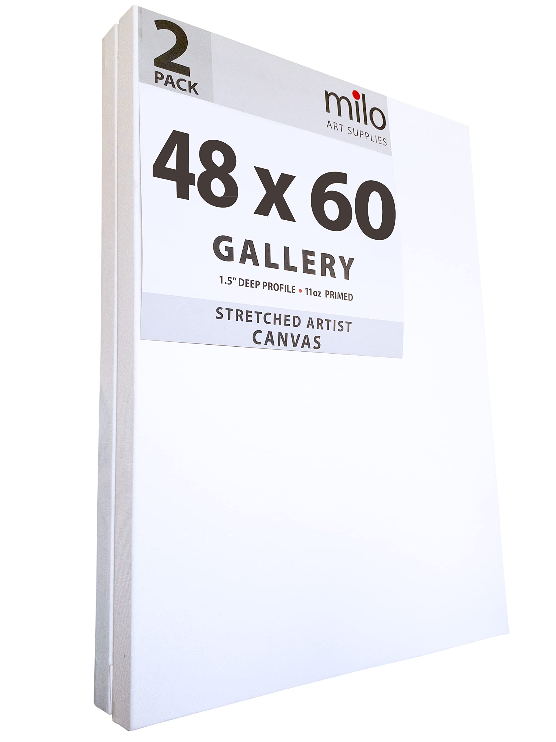 Premium Stretched Artist Canvas 48x60 Inches - 2 Pack Gallery Wrapped 1.5