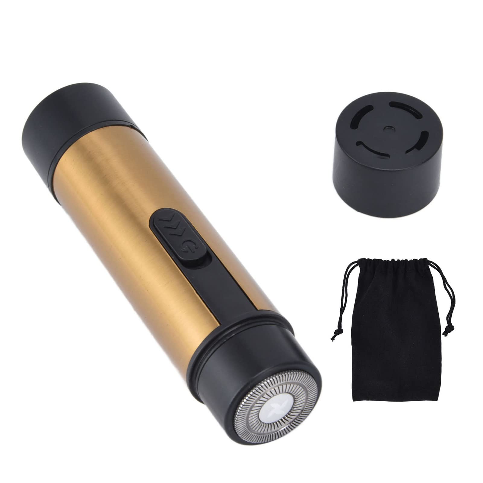 Tnfeeon Electric Beard Trimmer for Men & Women - Portable Hair Clipper with Powerful Motor & Low Noise, Gold Brushed - Perfect for Home, Travel & Grooming Kits