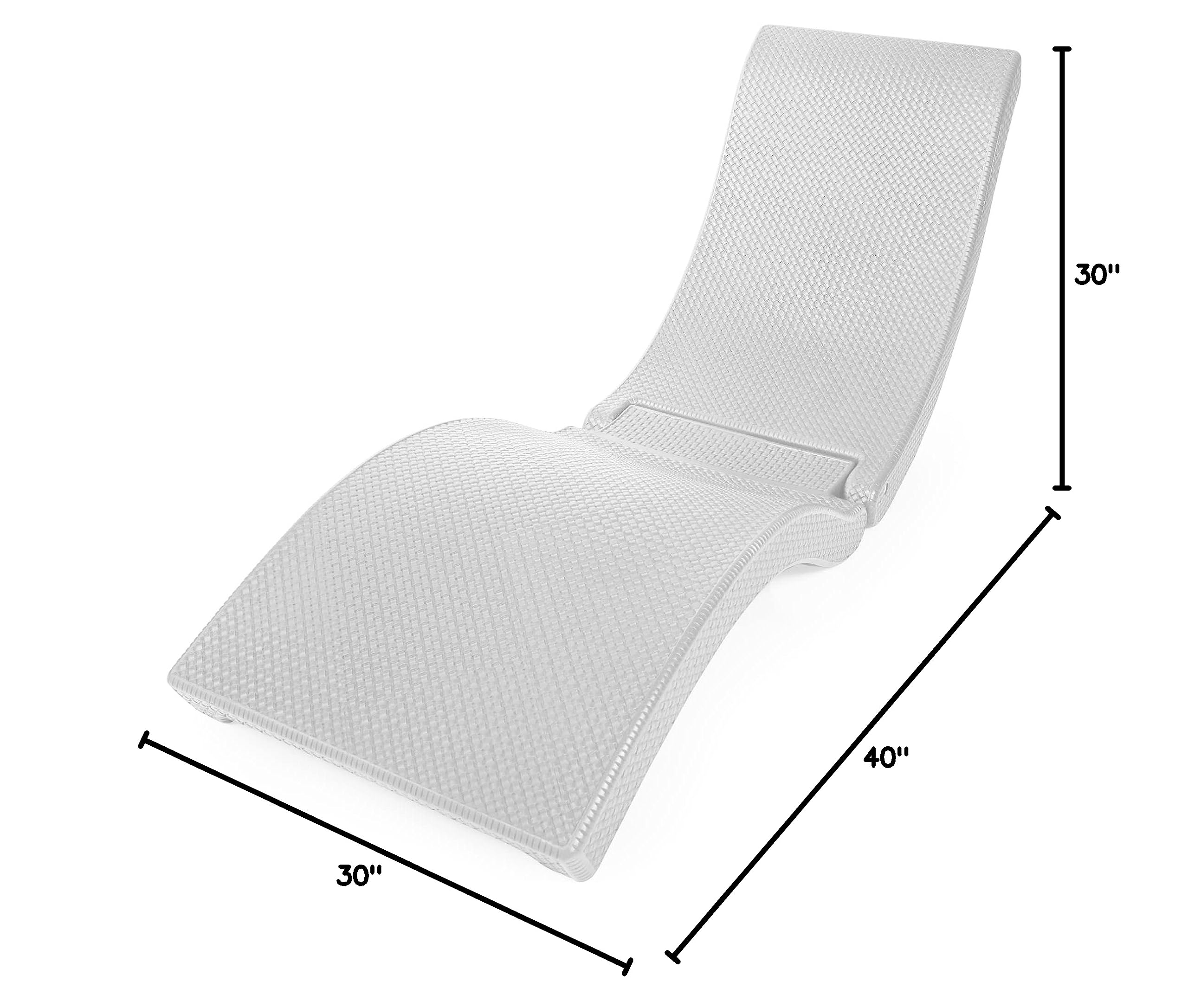 Premium White Pool Mate Luxury Chaise Lounge Chair for Swimming Pool & Patio - Perfect for Sunbathing, Relaxing by the Poolside or Backyard Lounging