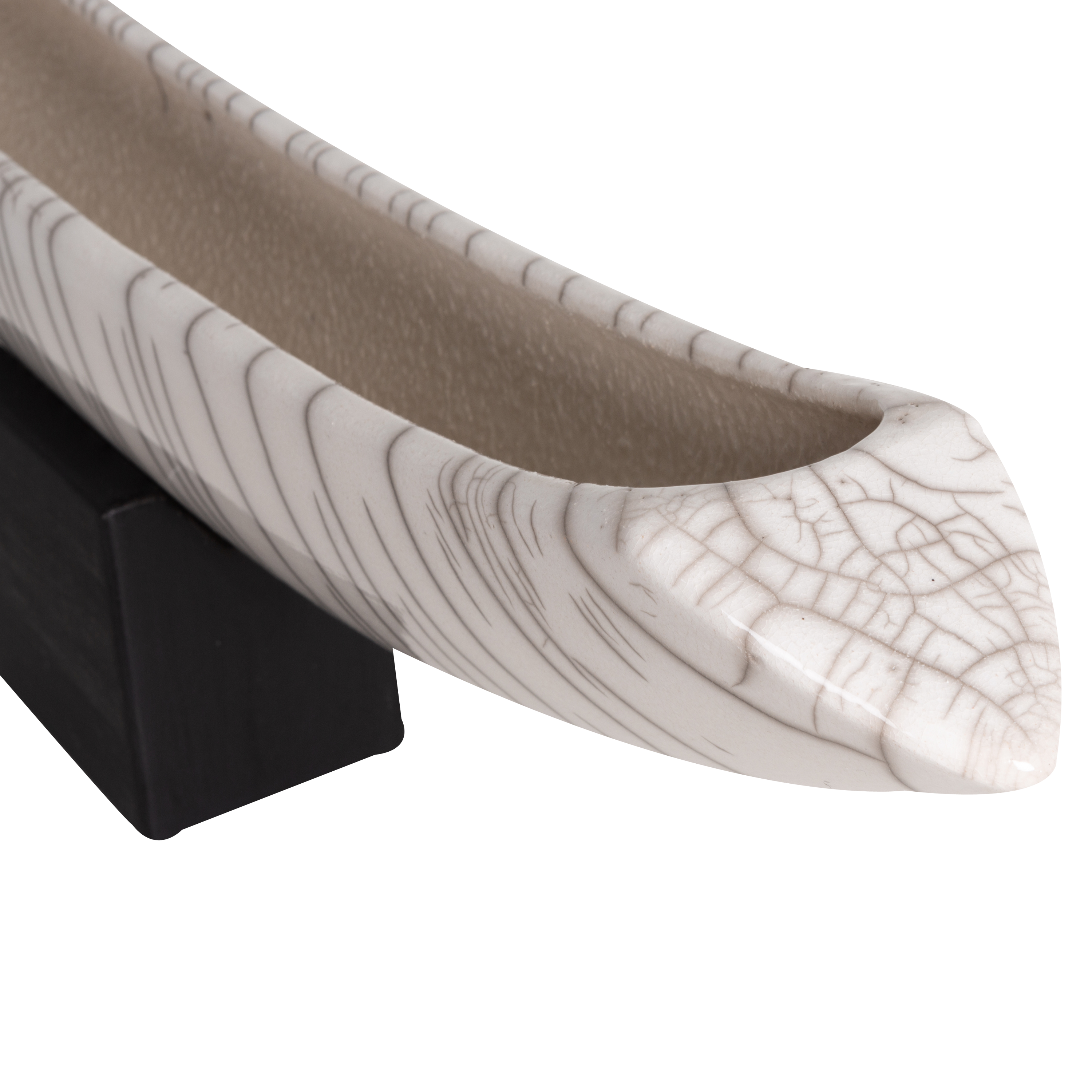 Crackle Carina Curved Trough - Modern Ceramic Bathroom Sink for Vanity - Perfect for Contemporary Home & Hotel Bathroom Decor