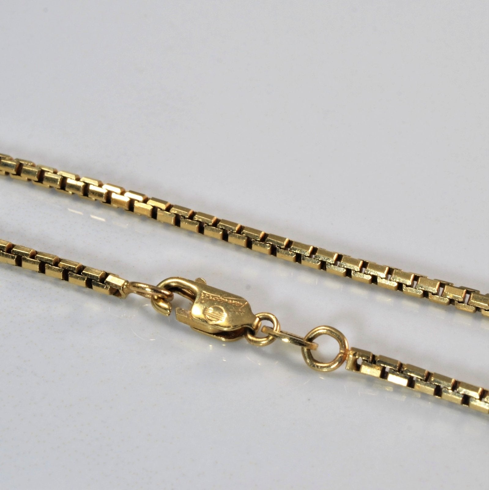 10K Yellow Gold Box Chain Necklace for Women - 18 Inch Solid Gold Box Link Chain - Perfect for Layering, Gifts & Everyday Wear