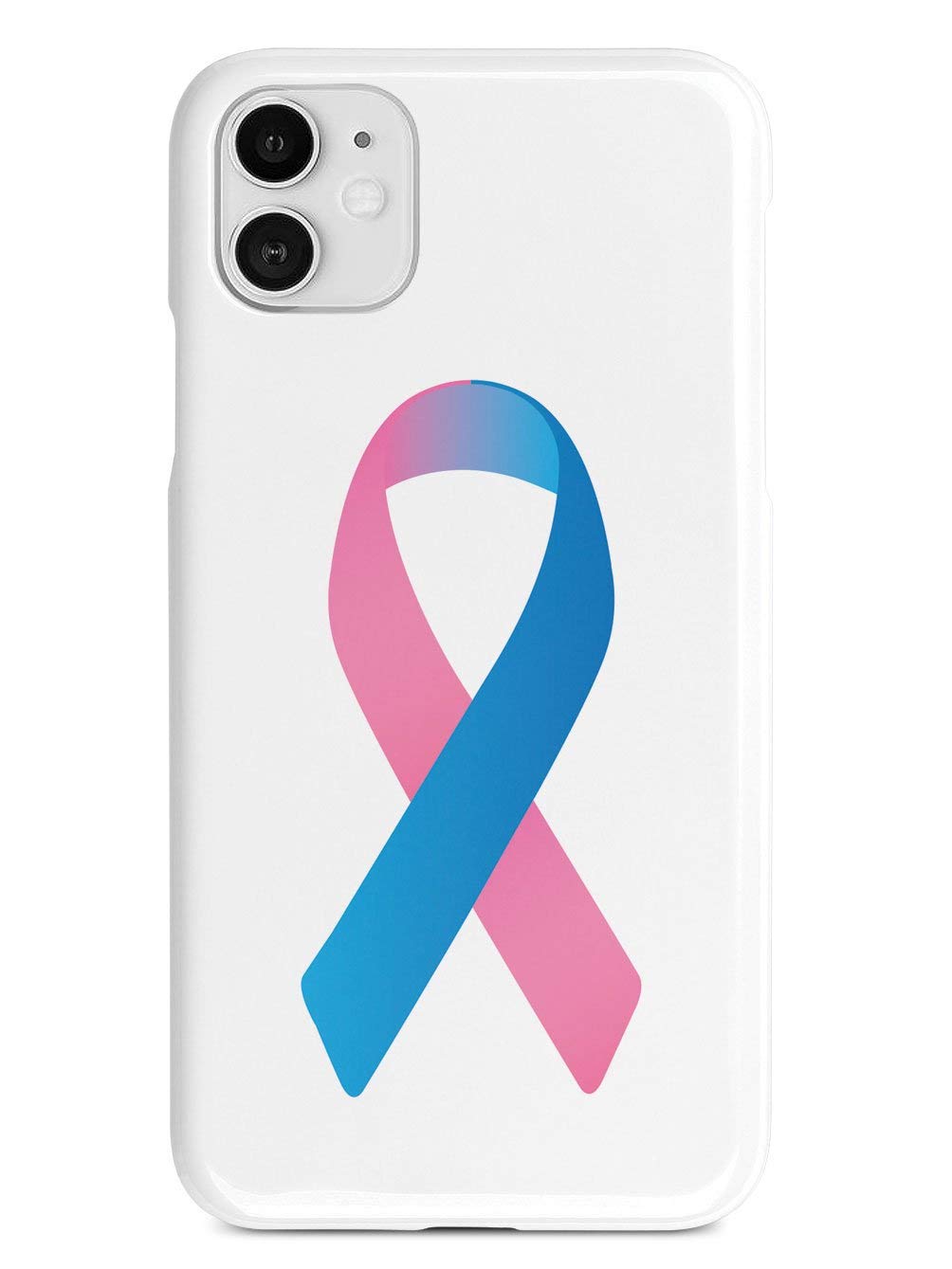 Inspired Cases - iPhone 11 Case with 3D Textured Protection - Pink & Blue Awareness Ribbon Design - Shockproof & Anti-Scratch Cover for Apple iPhone 11 - Perfect for Daily Use, Work, and Travel