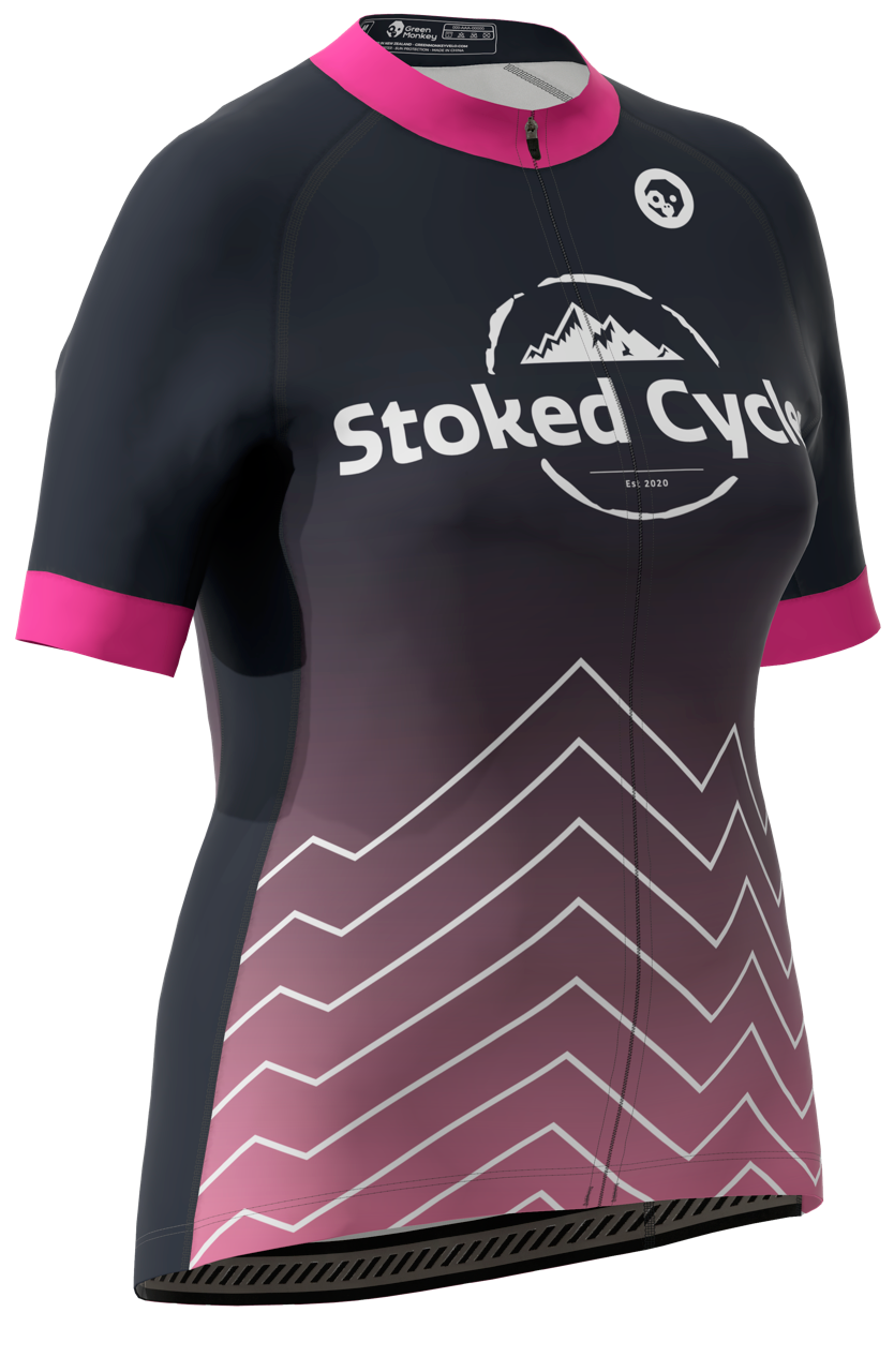 Stoked Cycles Bullet Jersey (J03) - Women's Cycling Jersey for Road & Mountain Biking - Lightweight & Breathable Performance Top for Outdoor Sports