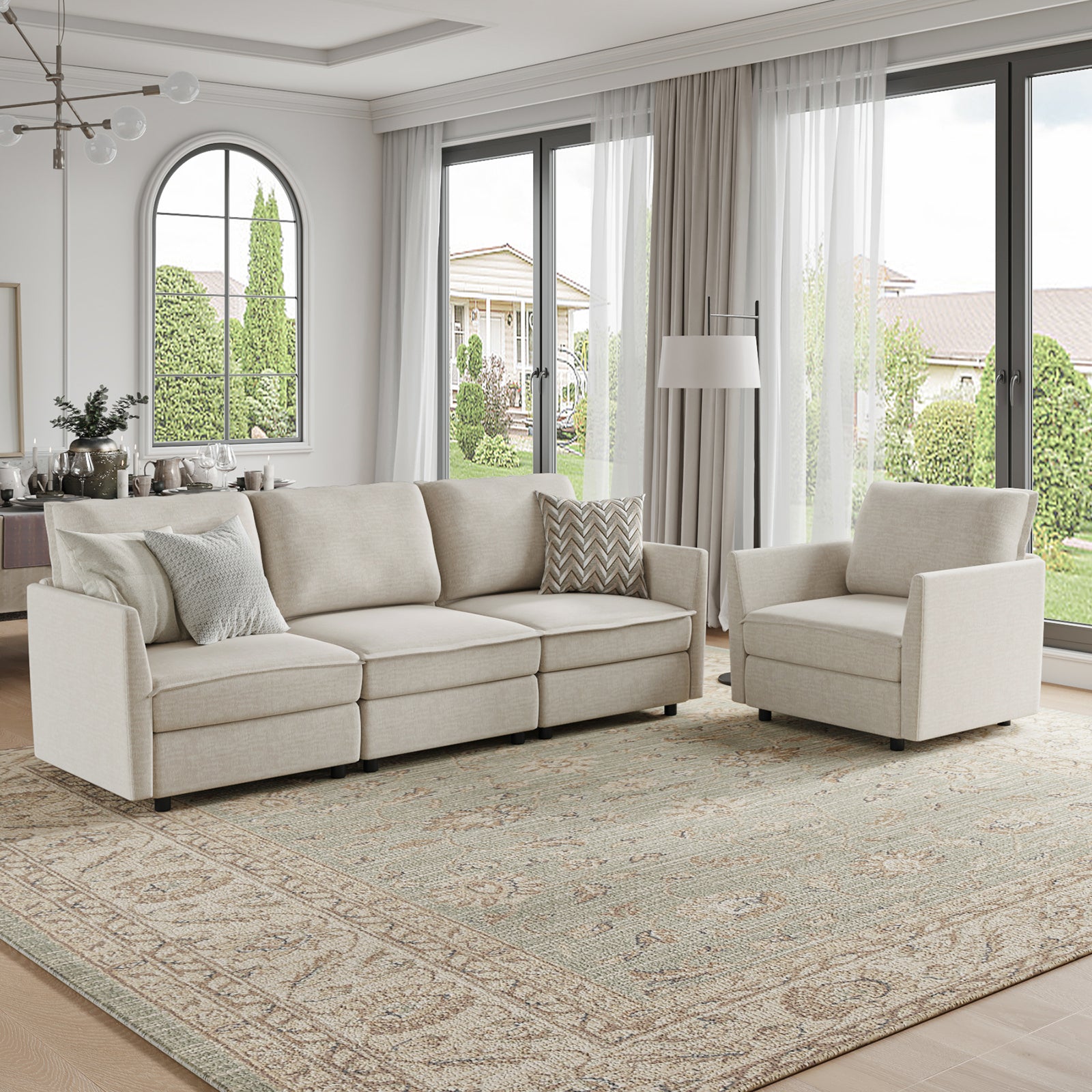 Harmetrix Oversized Soft Sectional Couch with Storage | Modern L-Shaped Sofa Bed with Hidden Compartment | Perfect for Living Room, Family Room & Small Spaces