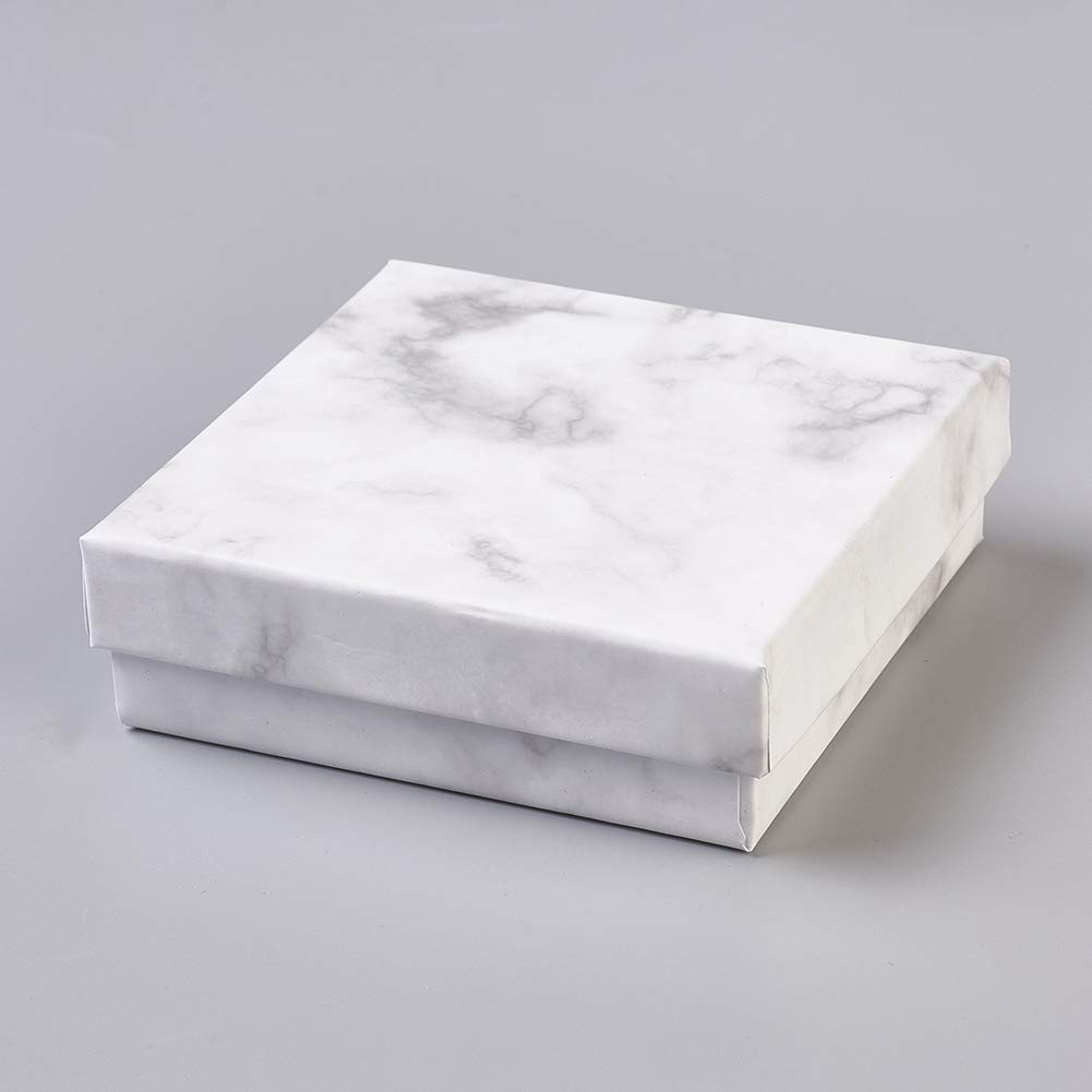 KISSITTY 18pcs White Jewelry Gift Boxes 3.6x3.6in - Perfect for Bracelets & Rings